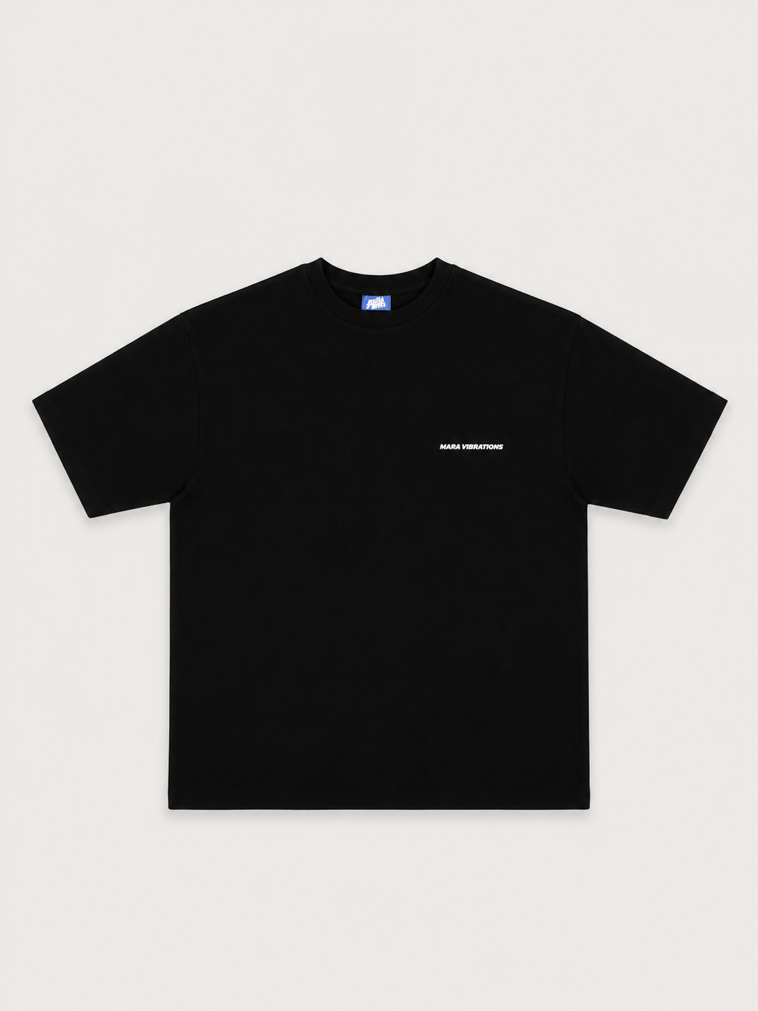 Mara Vibrations Black T-Shirt with White Ink