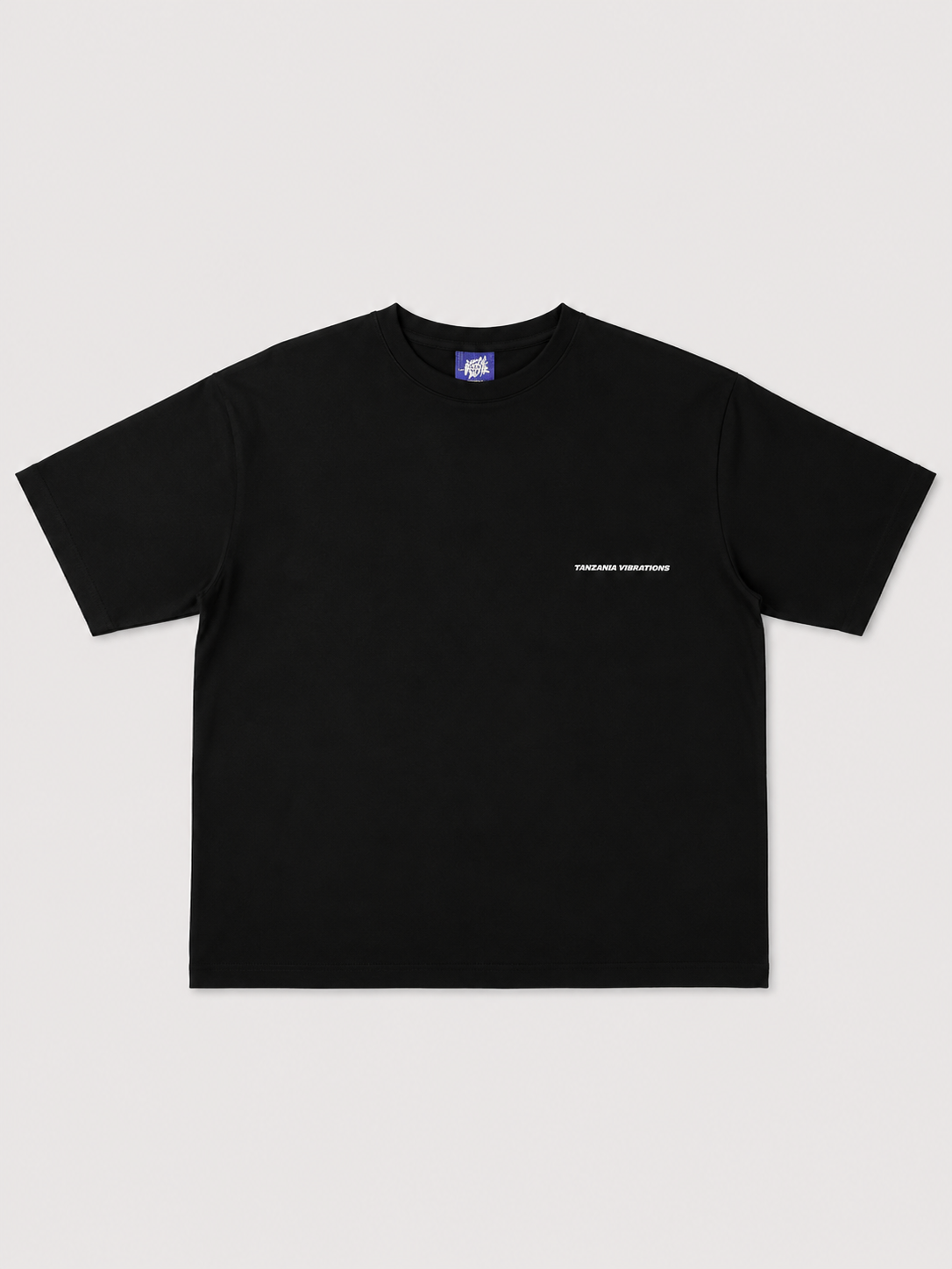Tanzania Vibrations Black T-Shirt with White Ink