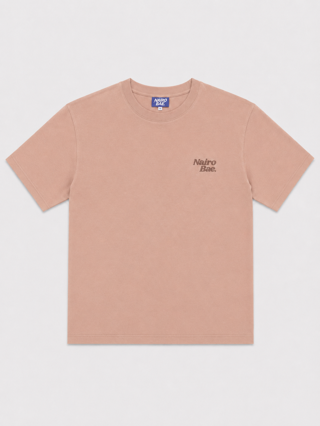 Nairobae Smokey Pink T-Shirt Front & Back In Brown Ink