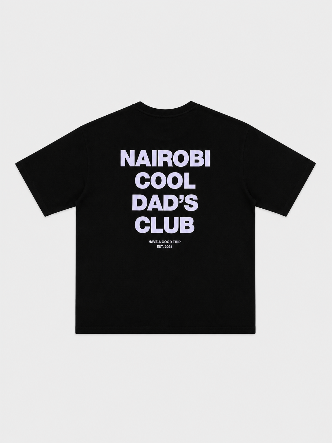 Nairobi Cool Dad's Club Black T-Shirt with Grey Ink