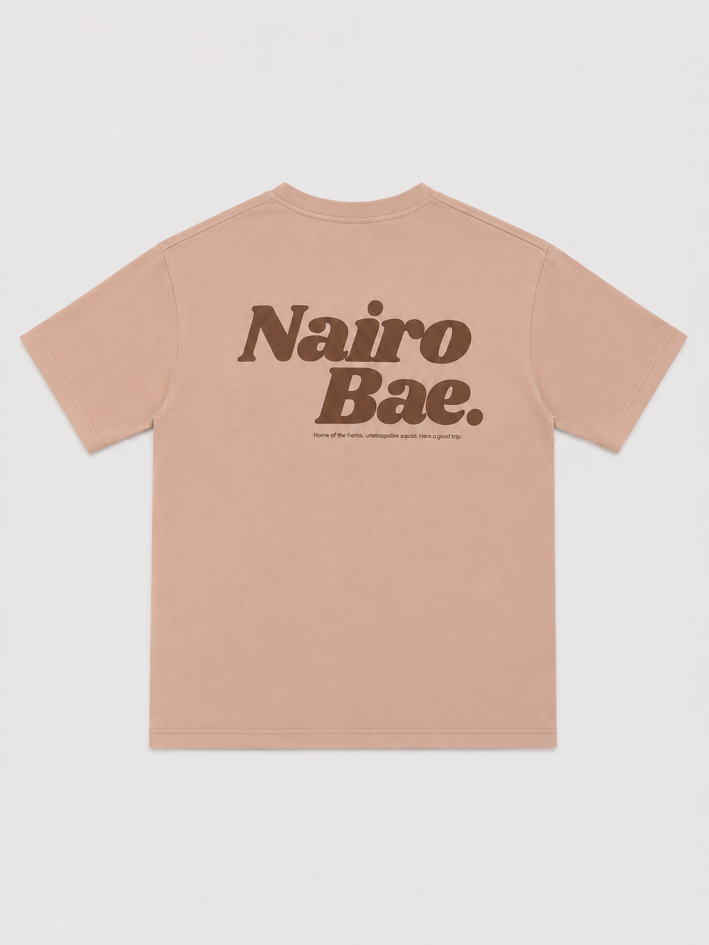 Nairobae Smokey Pink T-Shirt Front & Back In Brown Ink