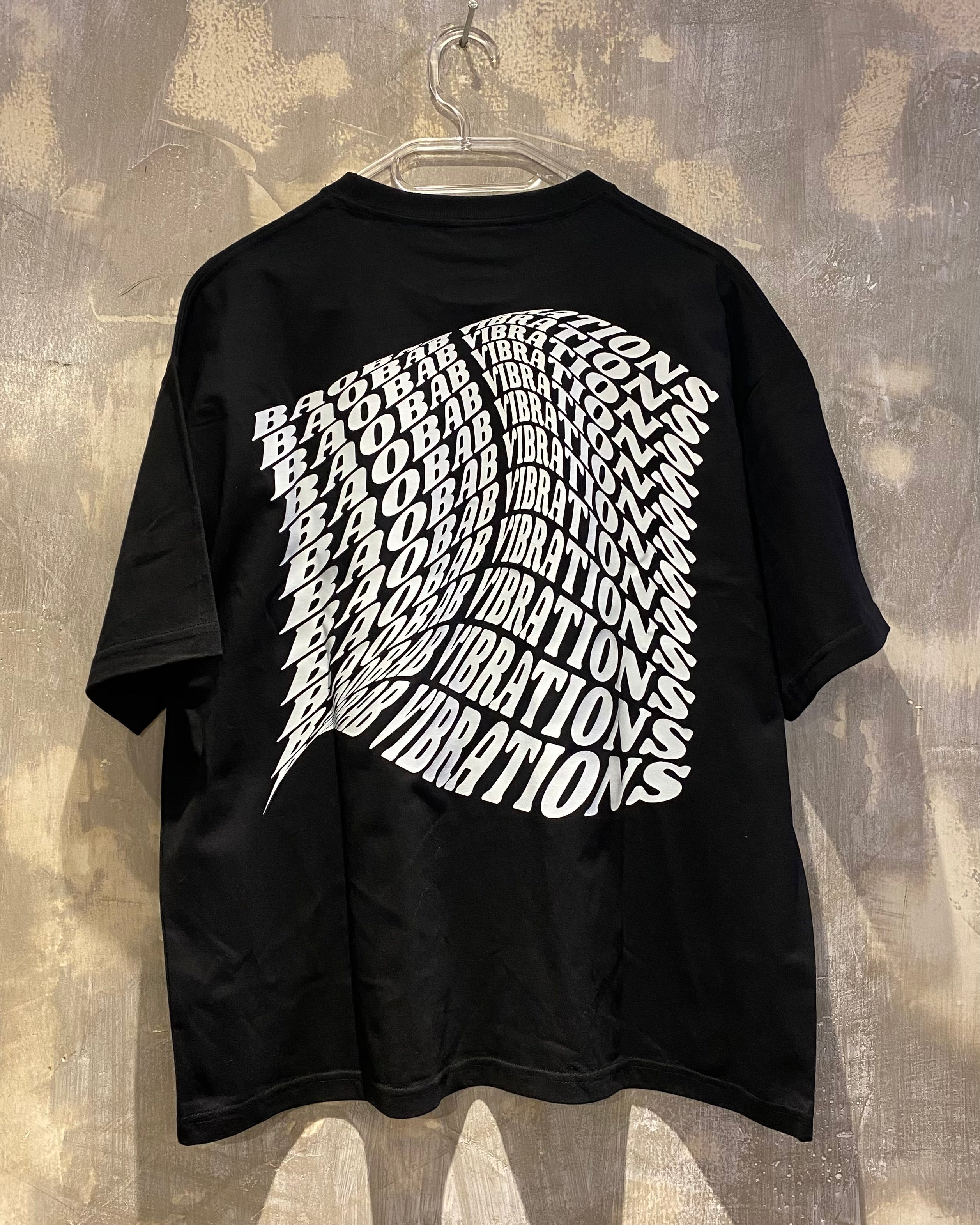 Baobab Vibrations Black T-Shirt with White Ink