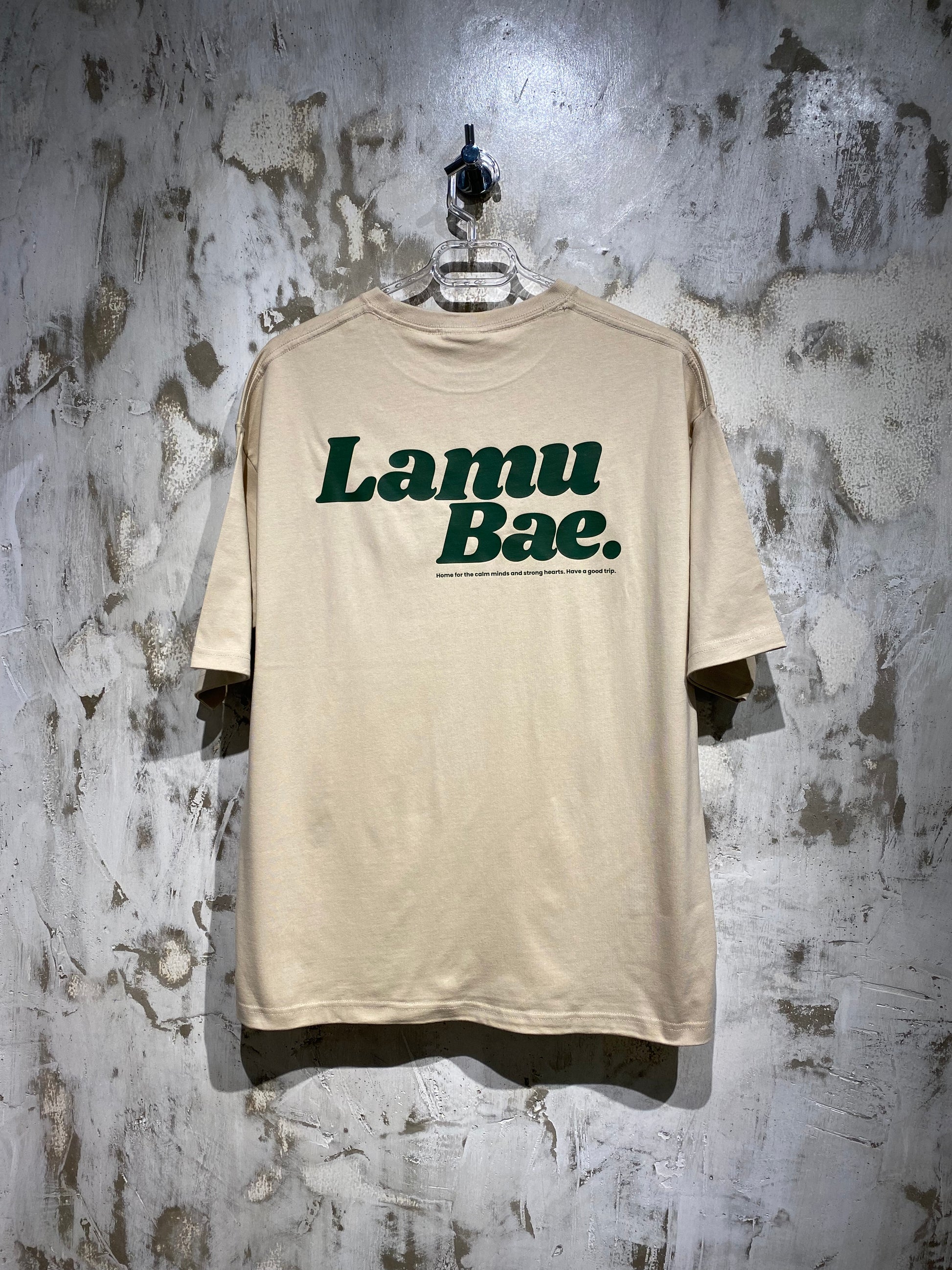 Lamu Bae Beige T-Shirt with Green Ink