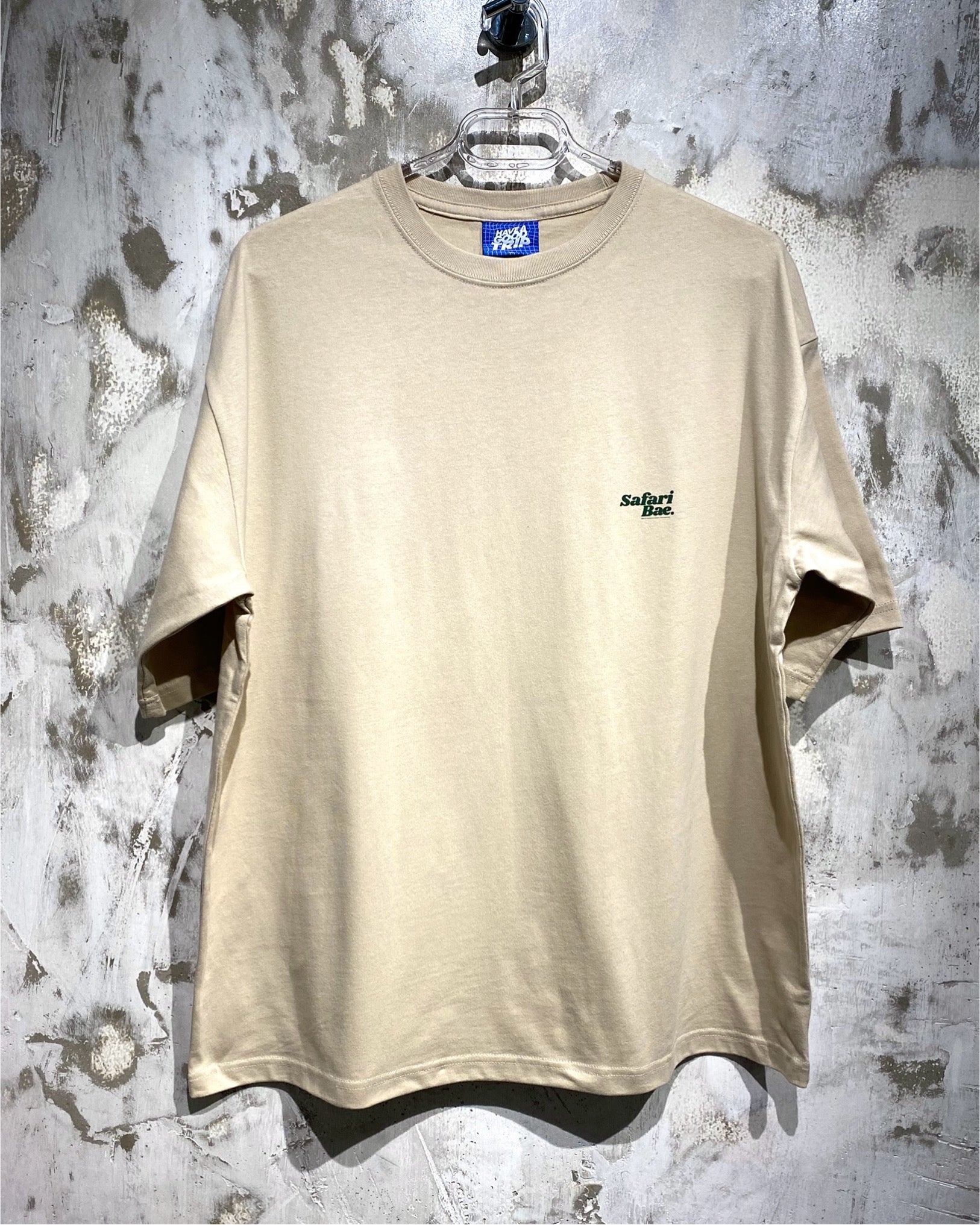 Safari Bae Beige T-Shirt with Green Ink