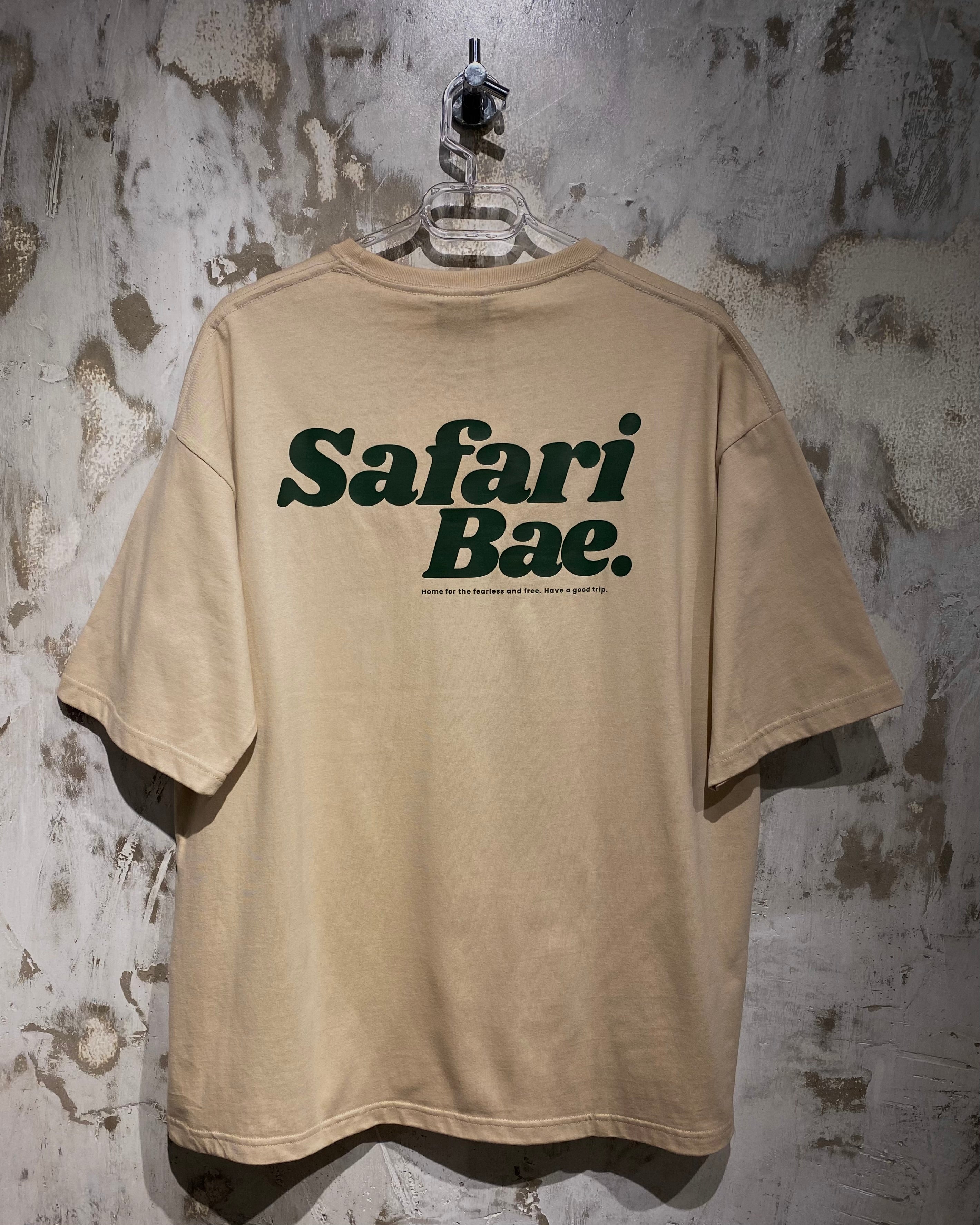 Safari Bae Beige T-Shirt with Green Ink