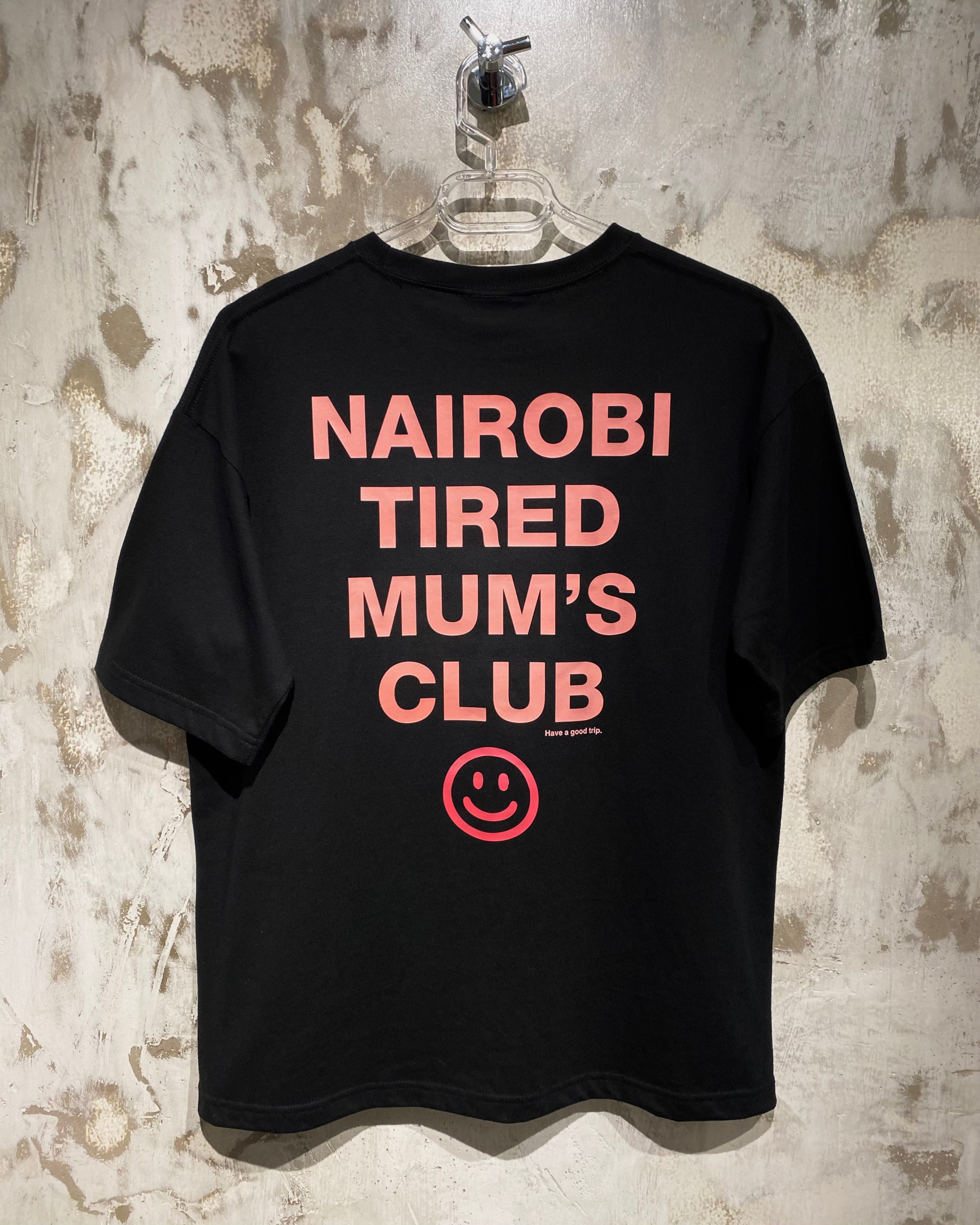 Tired Mum's Club Black T-Shirt with Pink Ink