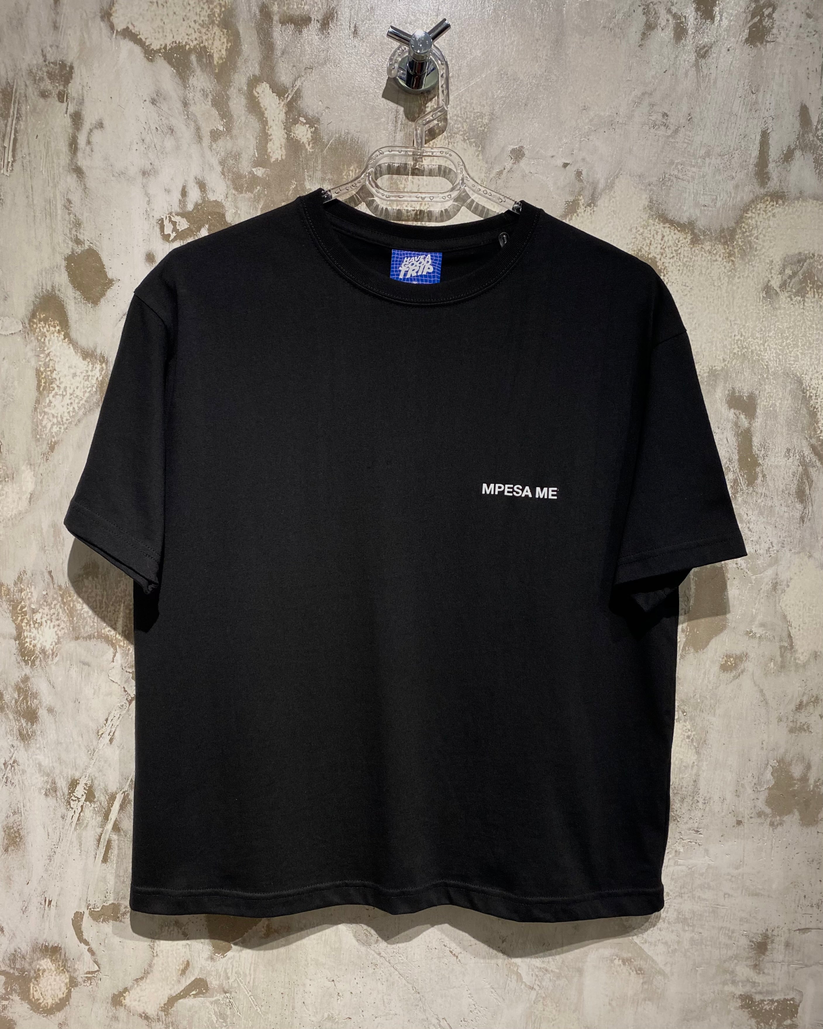 Mpesa Me Black T-Shirt with White Ink