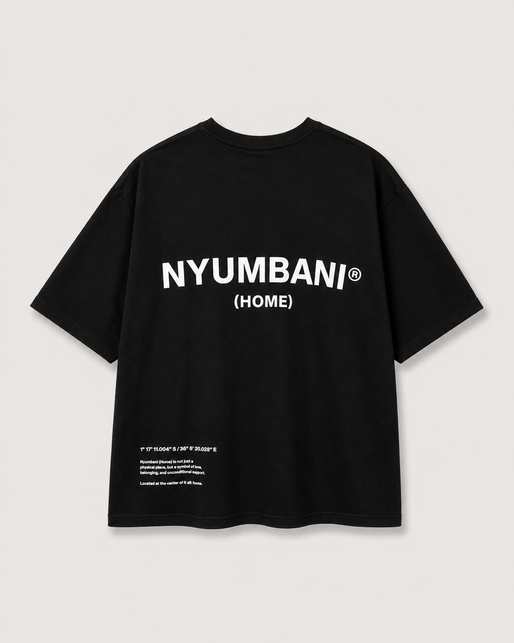 Nyumbani Black T-Shirt with White Ink