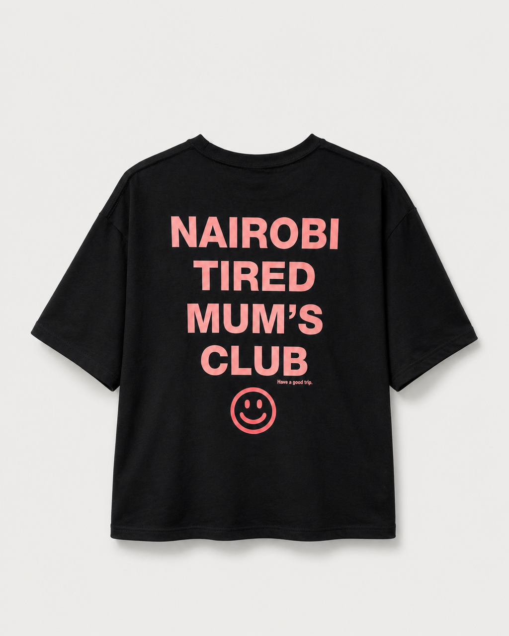 Tired Mum's Club Black T-Shirt with Pink Ink