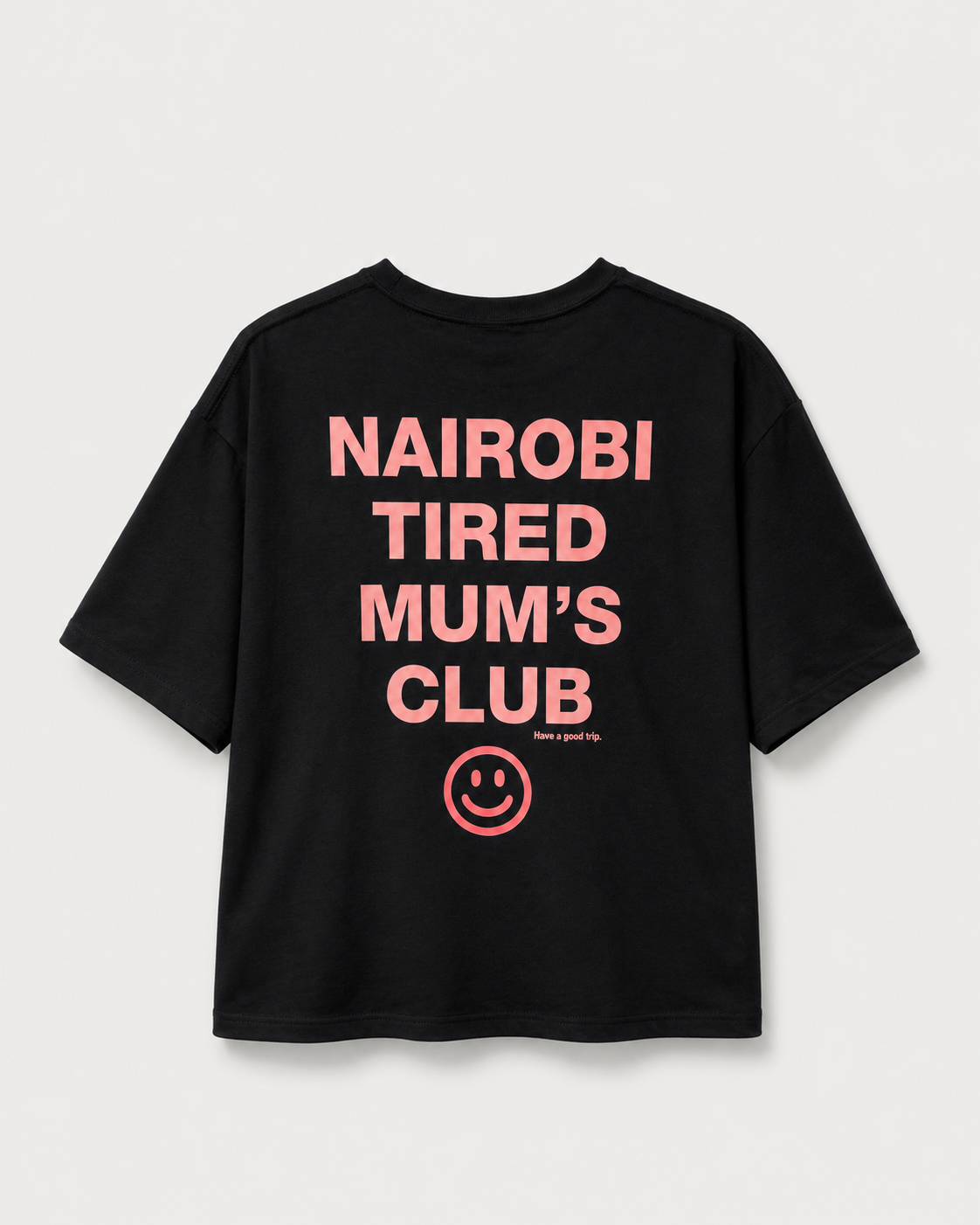 Tired Mum's Club Black T-Shirt with Pink Ink