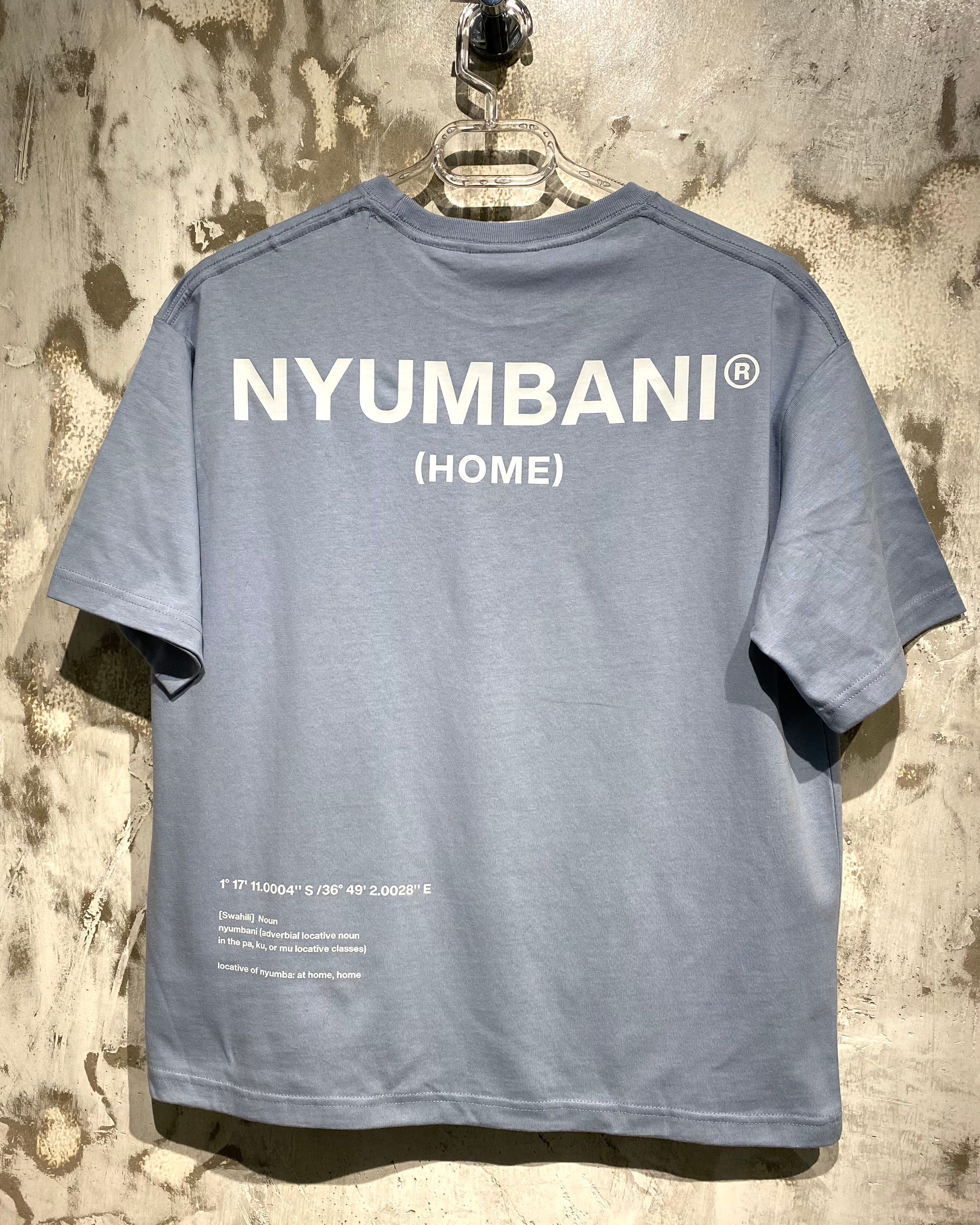 Nyumbani Blue T-Shirt with White Ink