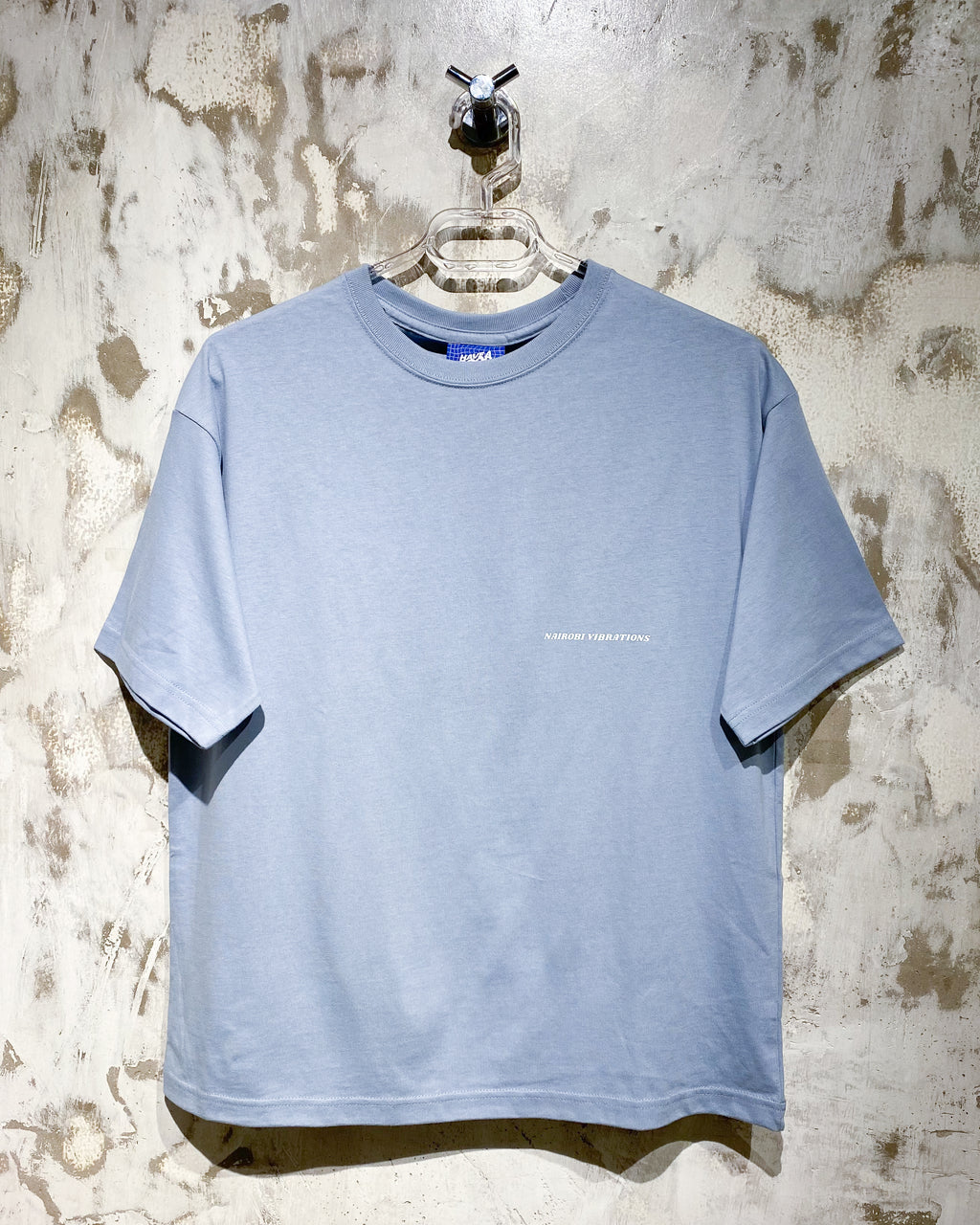 Nairobi Vibrations Blue T-Shirt with White Ink