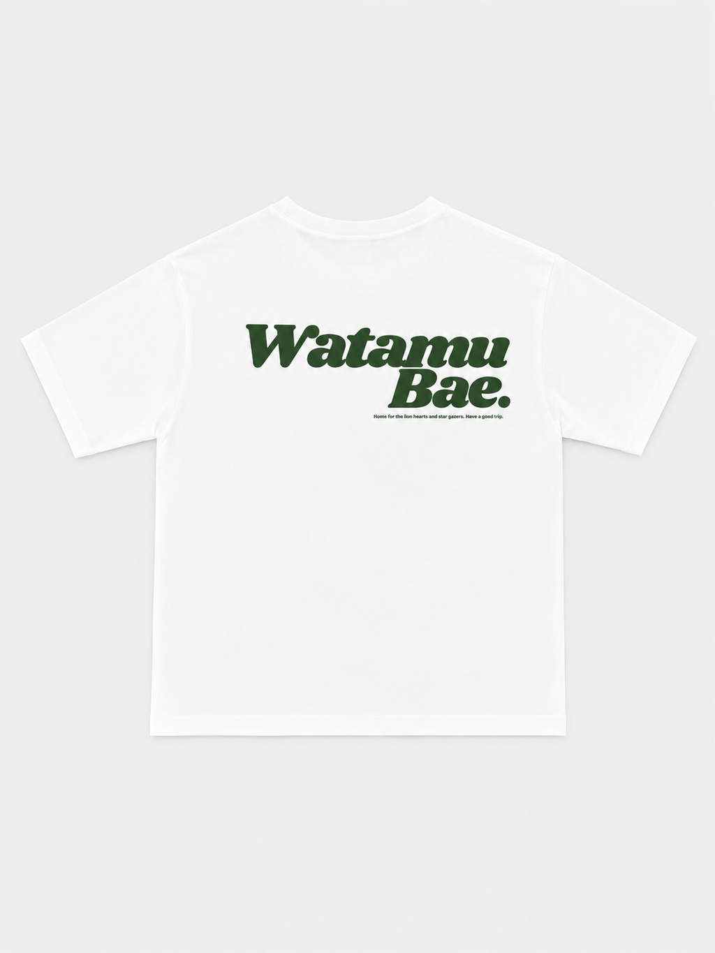 Watamu Bae White T-shirt with Green Ink
