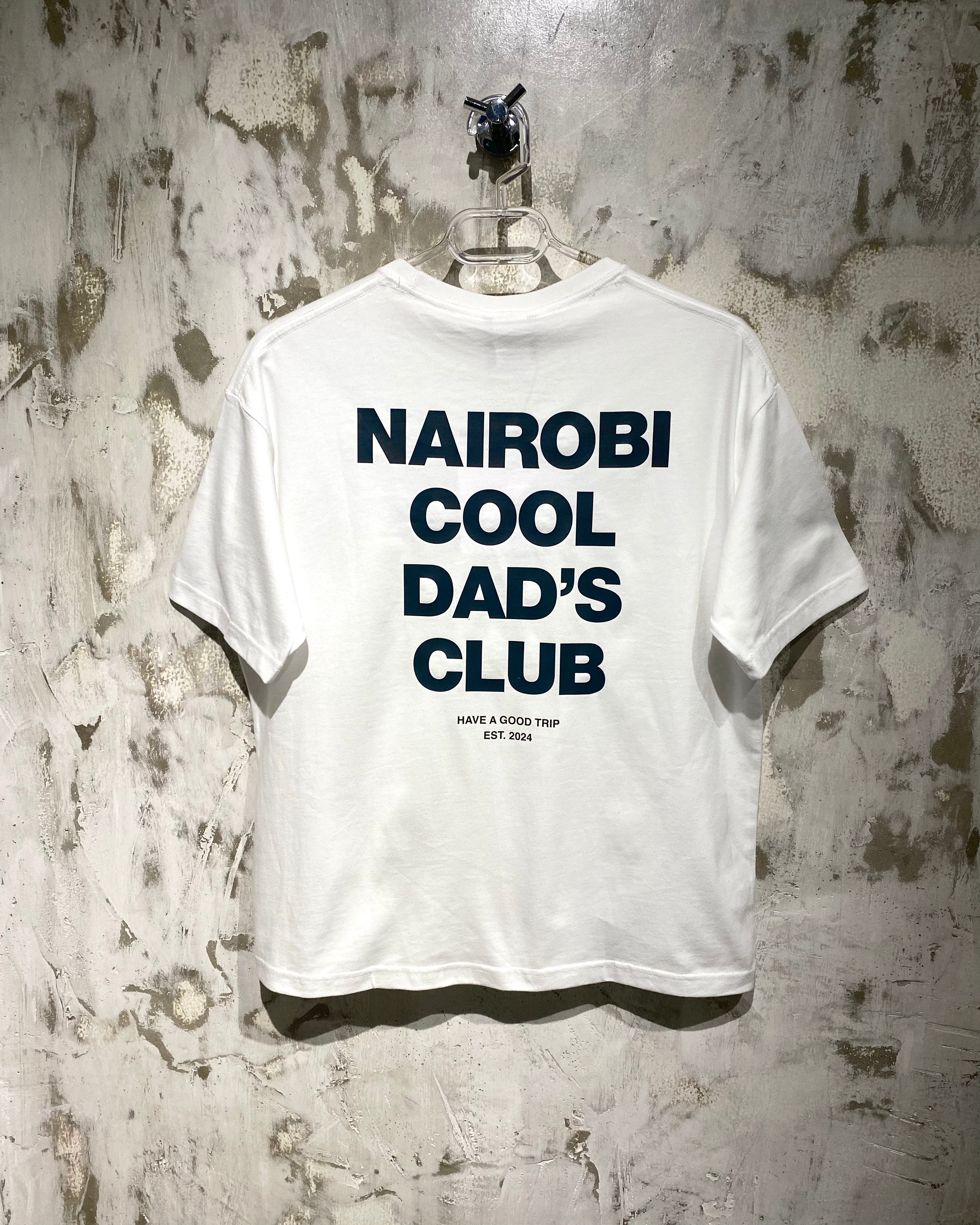 Nairobi Cool Dad's Club White T-Shirt with Grey Ink
