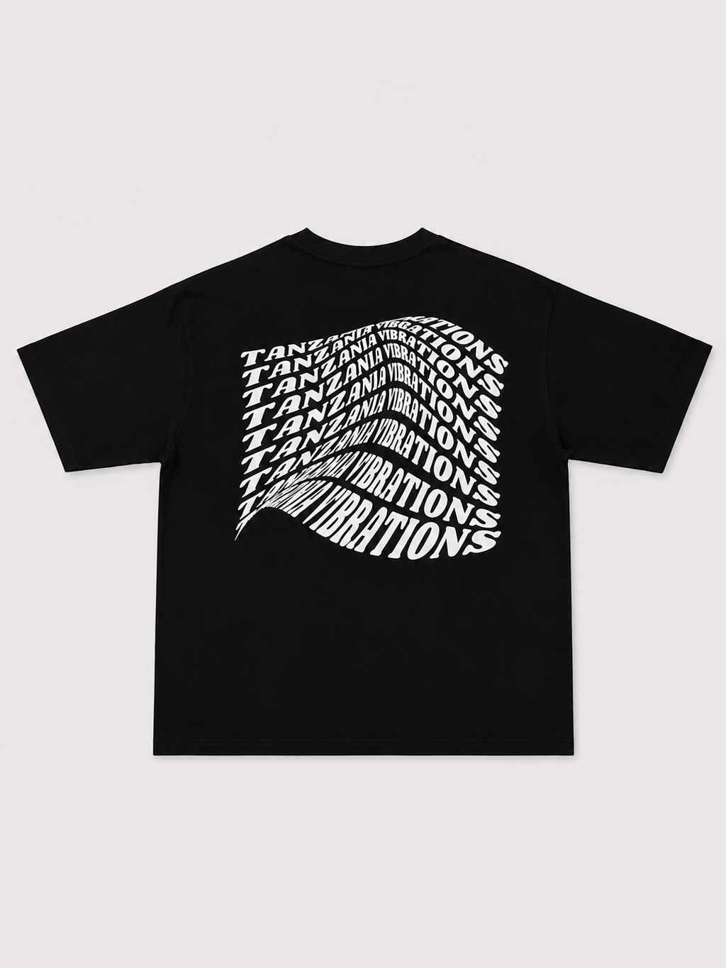 Tanzania Vibrations Black T-Shirt with White Ink