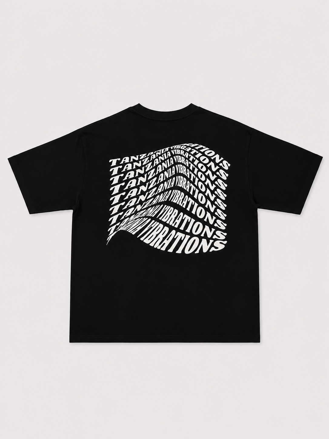 Tanzania Vibrations Black T-Shirt with White Ink