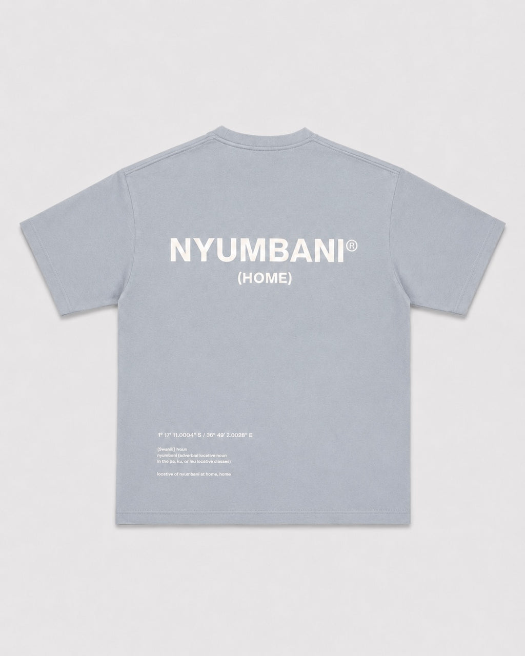 Nyumbani Sky Blue T-Shirt with White Ink