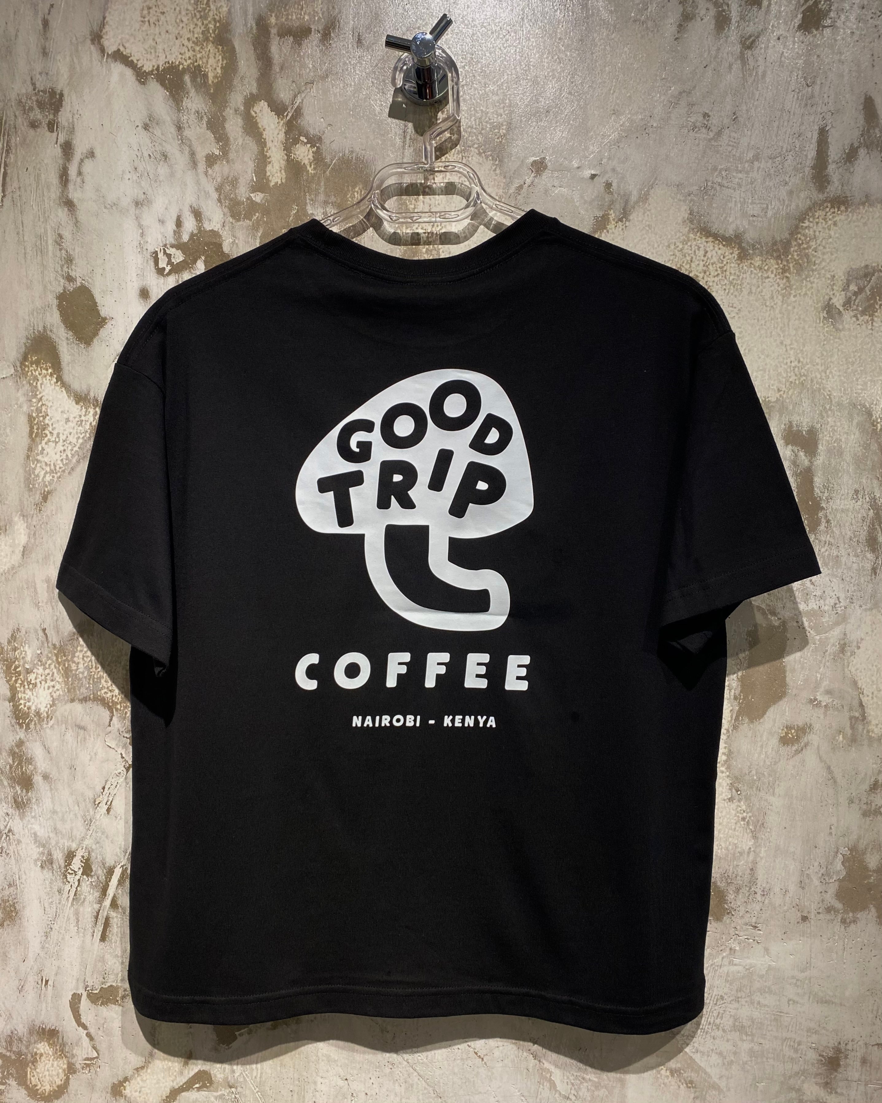 Good Trip Coffee Black T-Shirt with White Ink