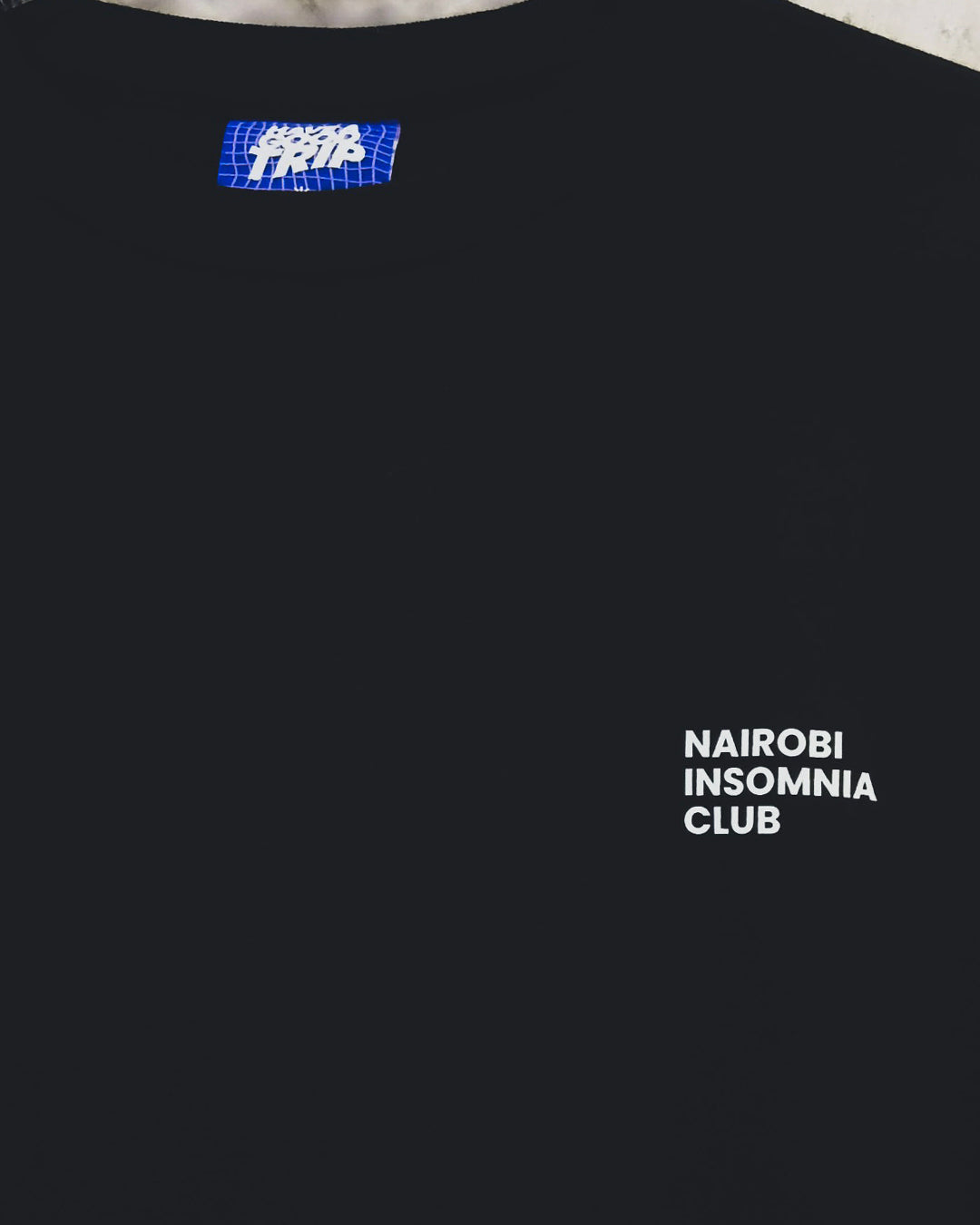 Nairobi Insomnia Club Black T-Shirt with White Ink