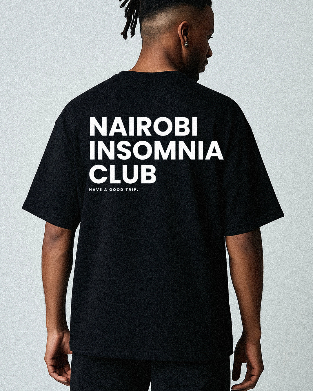 Nairobi Insomnia Club Black T-Shirt with White Ink