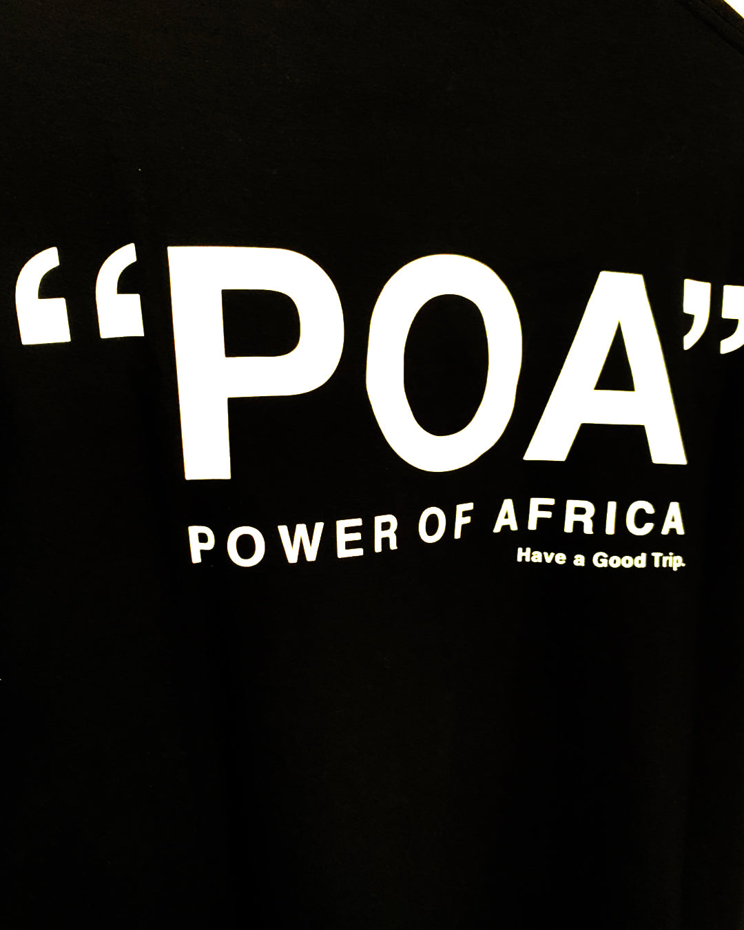 "POA" Power of Africa Black T-shirt with White Ink
