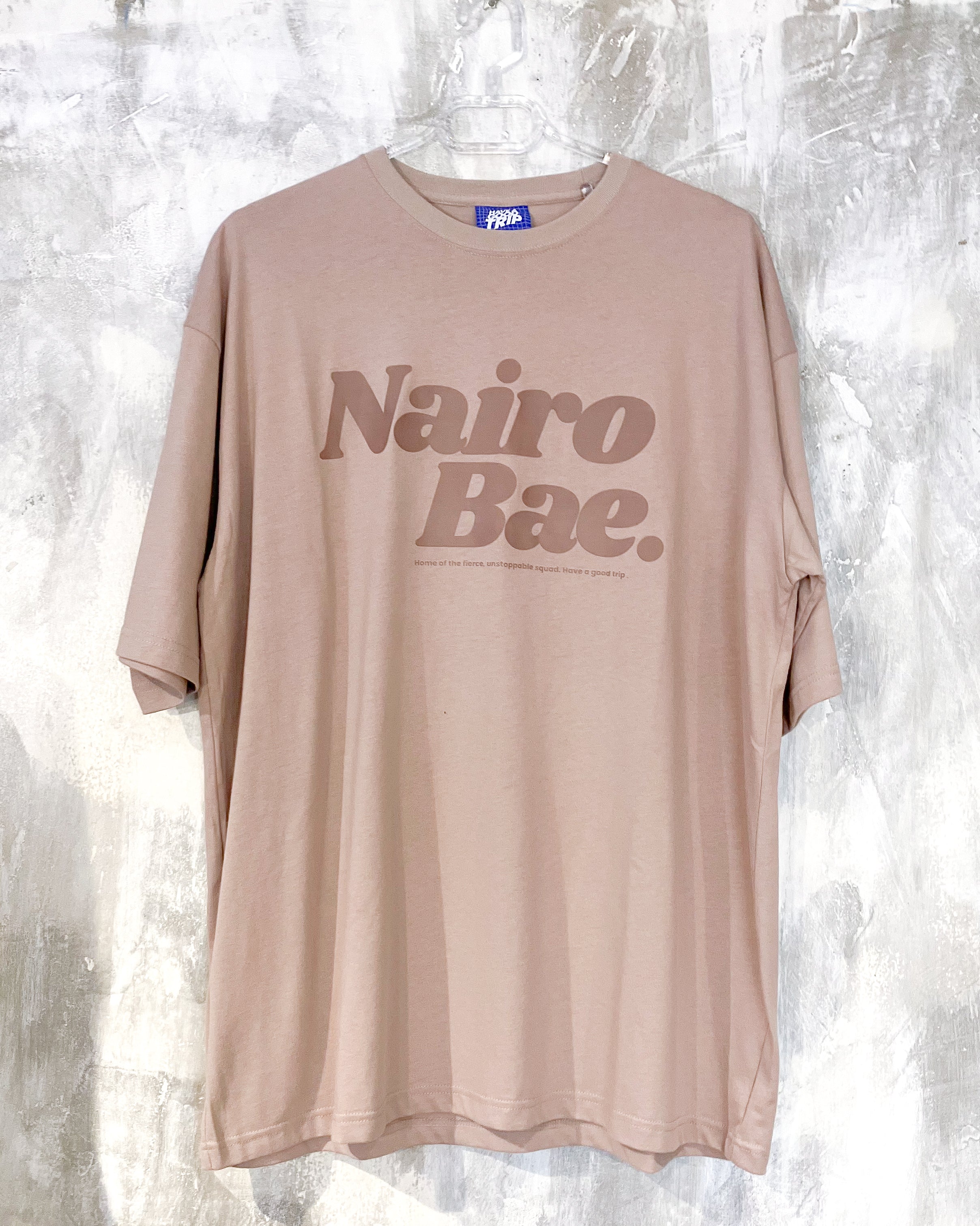 Nairobae Smokey Pink T-Shirt Front & Back In Brown Ink