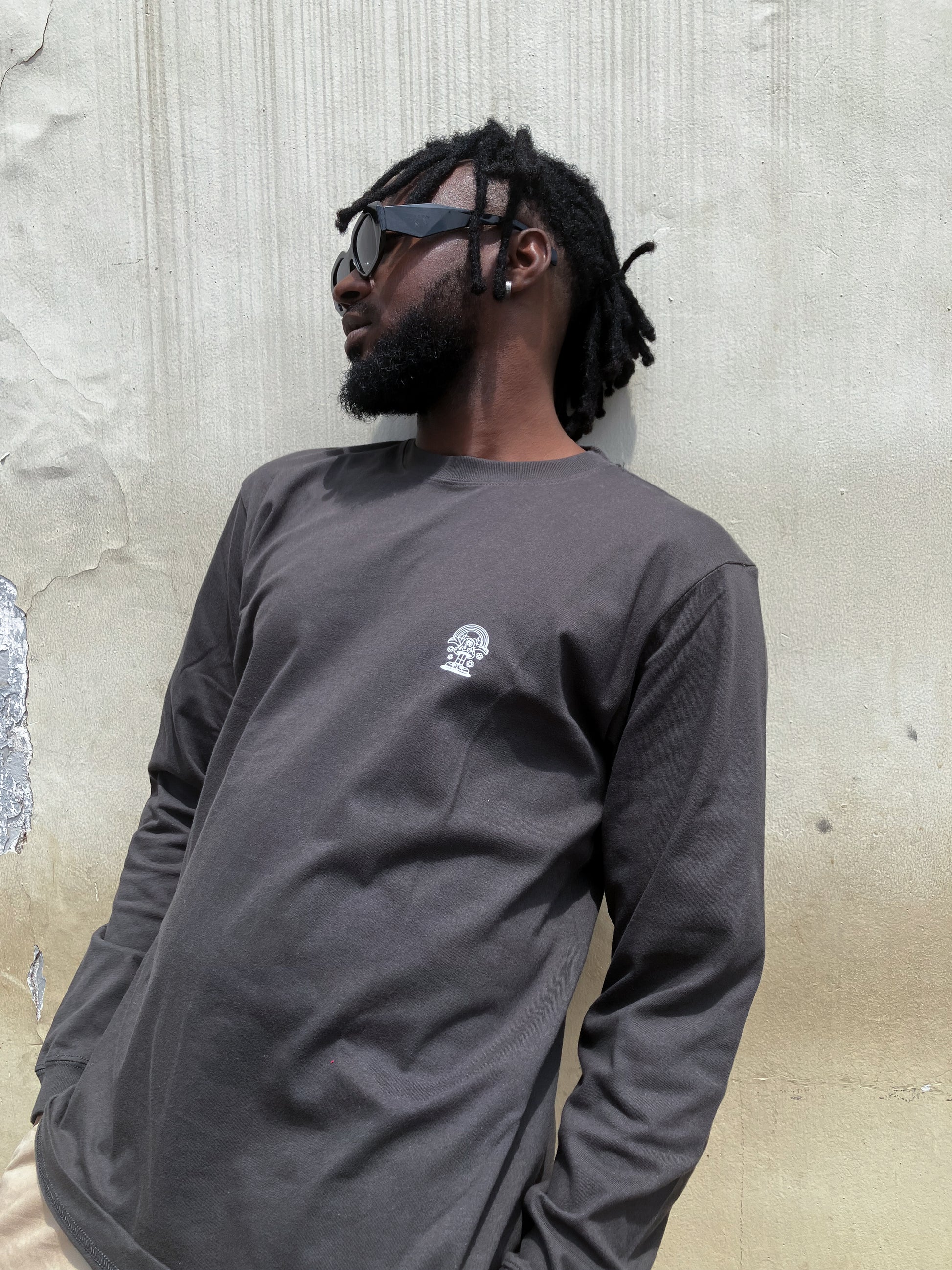 Have A Good Trip Mushroom Logo Charcoal Long Sleeved Shirt