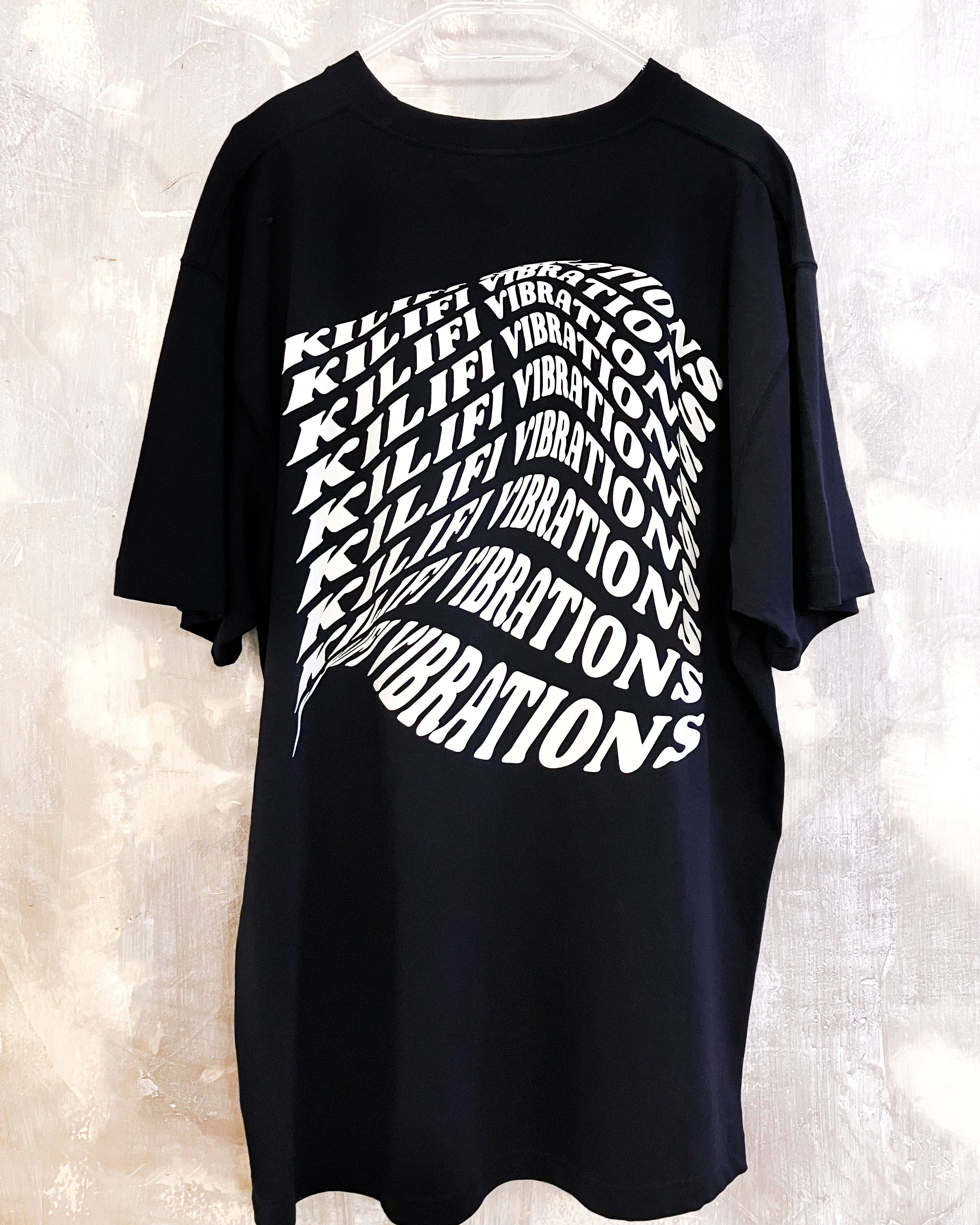 Kilifi Vibrations Black T-Shirt with White Ink