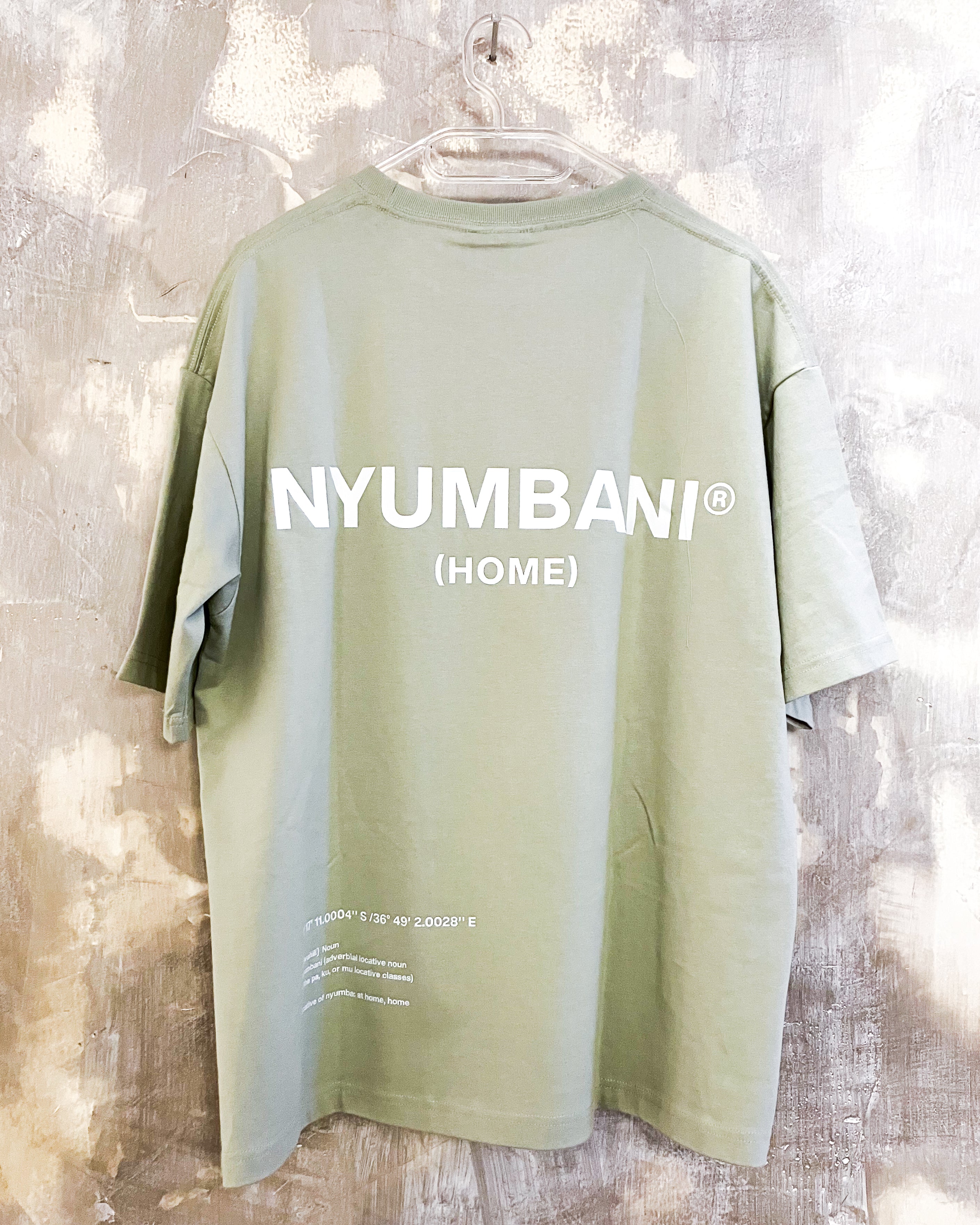 Nyumbani Sage T-Shirt with White Ink