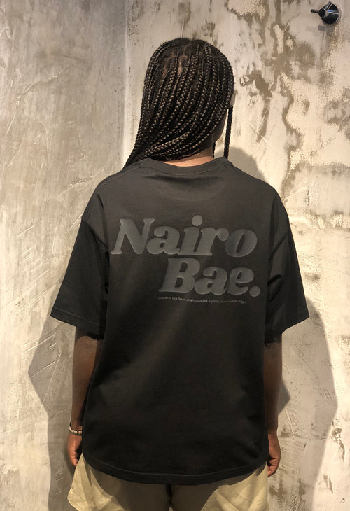 Nairobae Black T-Shirt With Black Ink