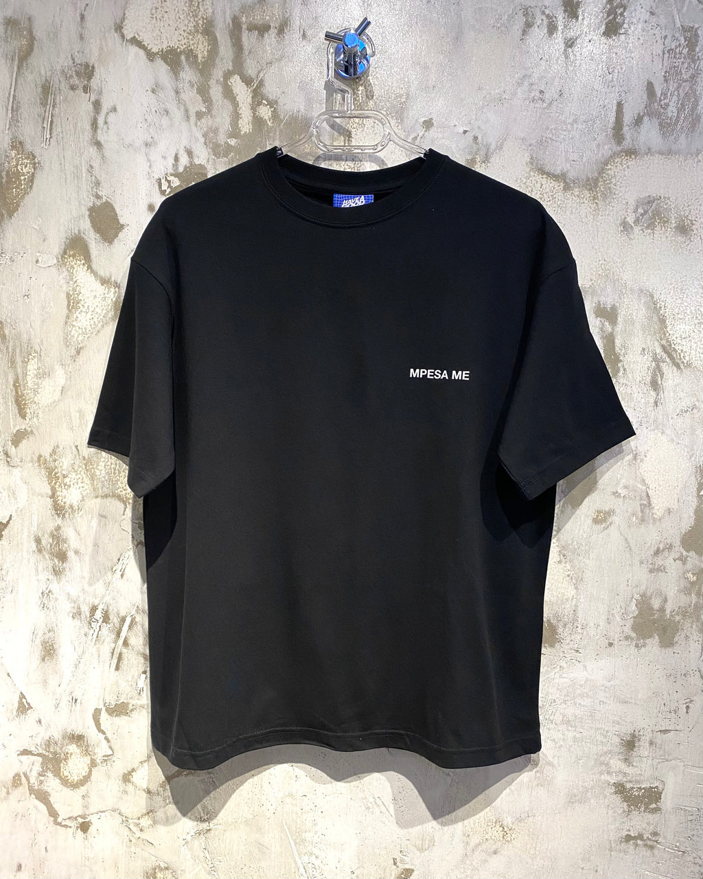 Mpesa Me Black T-Shirt with White Ink