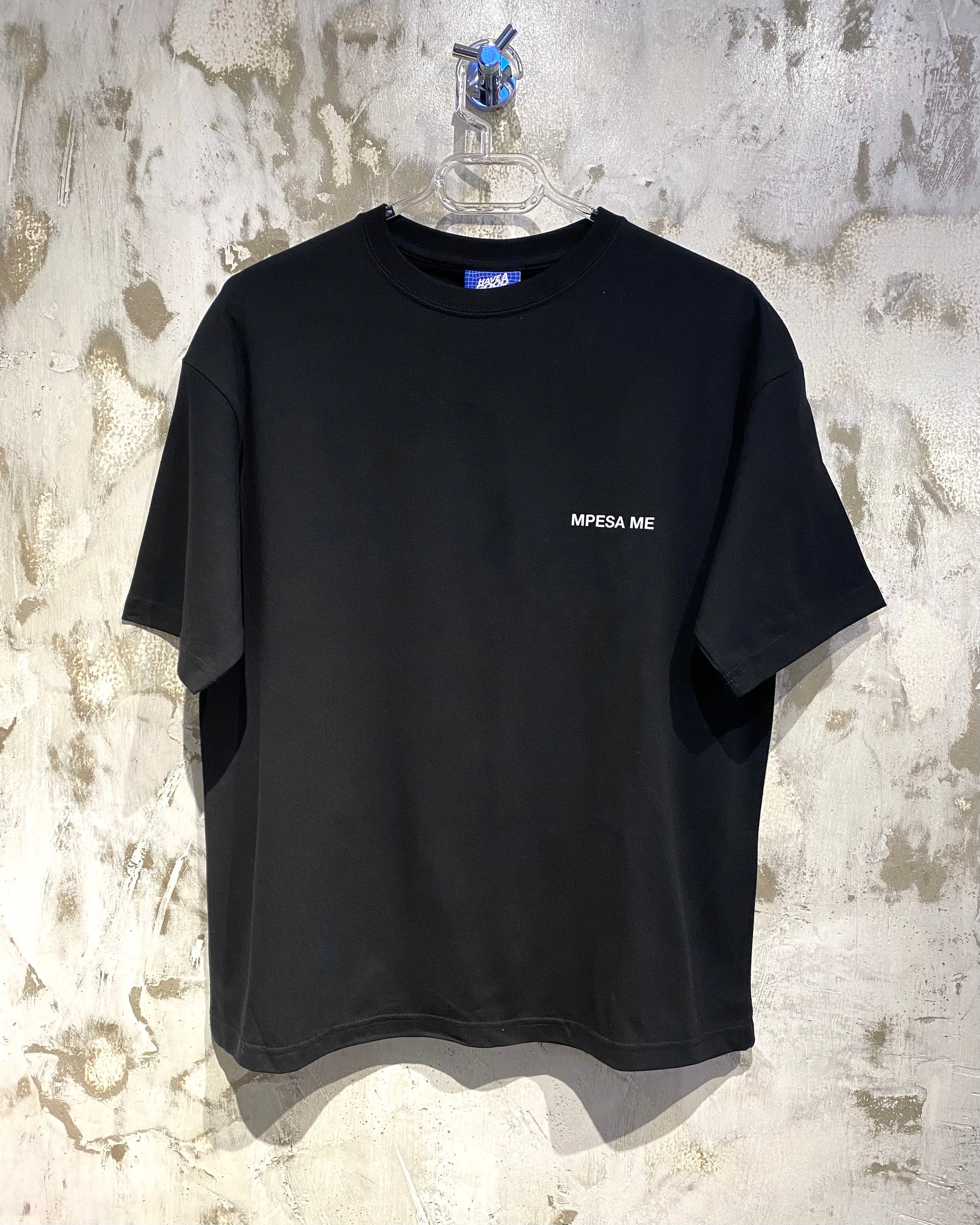 Mpesa Me Black T-Shirt with White Ink