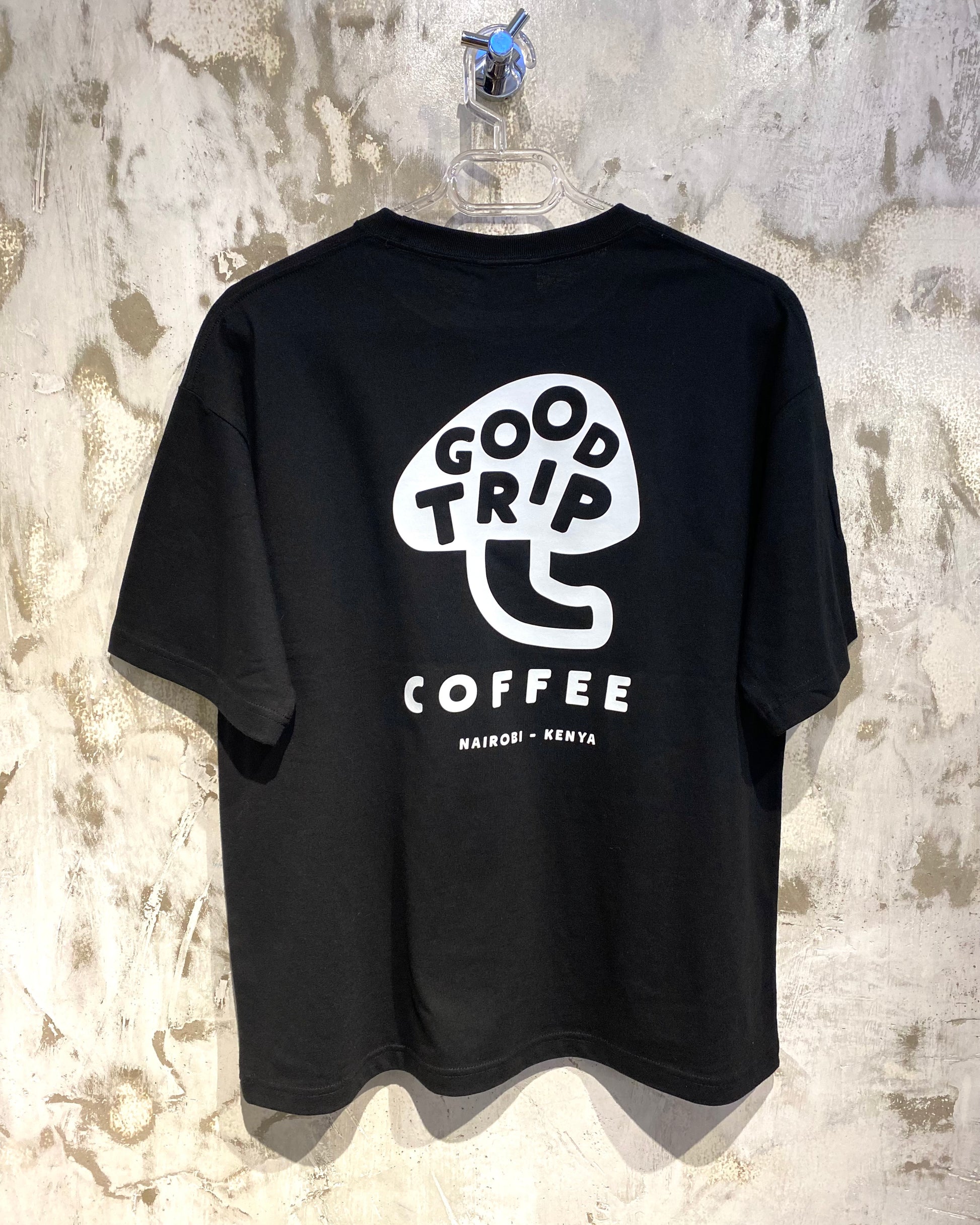 Good Trip Coffee Black T-Shirt with White Ink