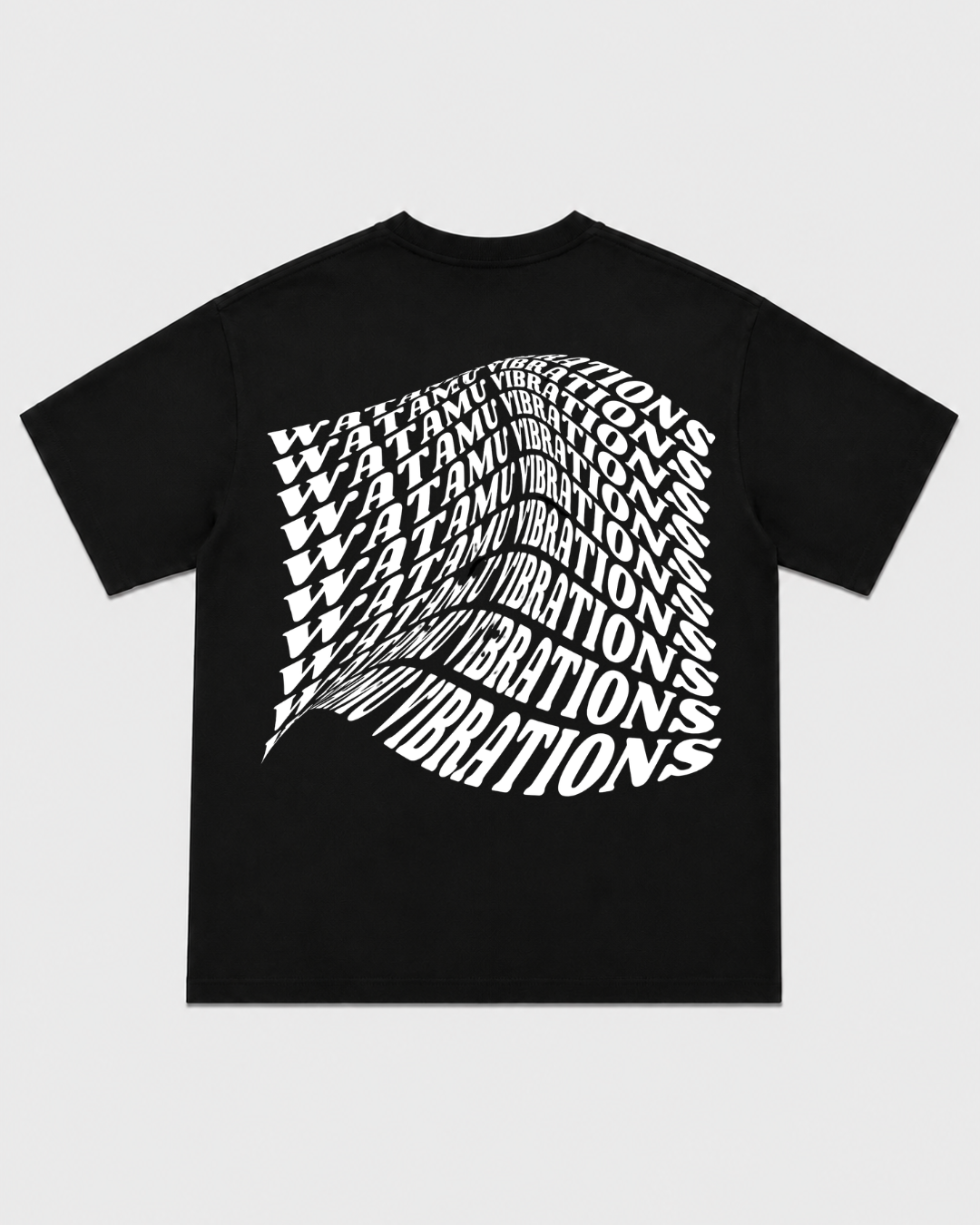 Watamu Vibrations Black T-Shirt with White Ink