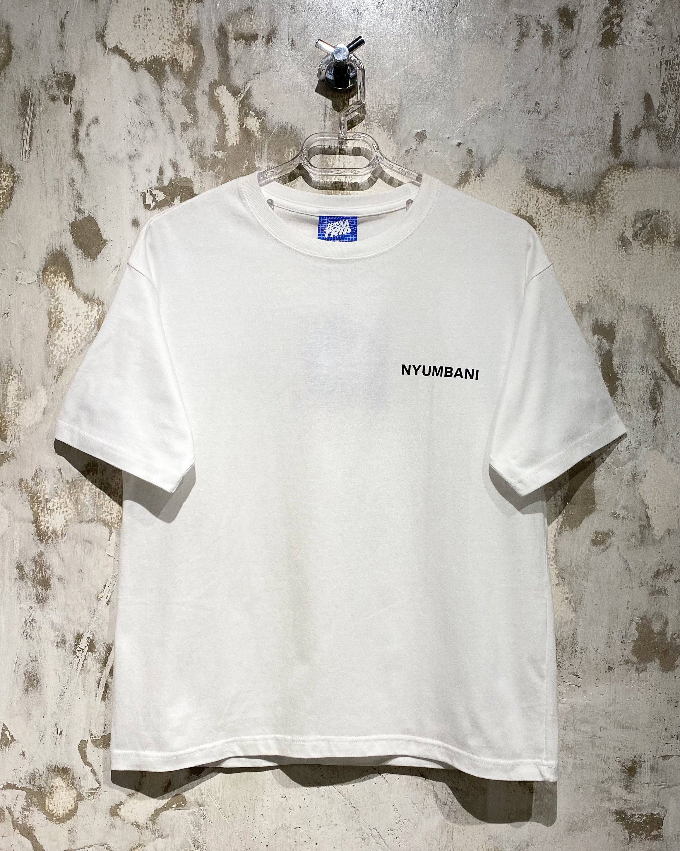 NYUMBANI White T-Shirt with Black Ink
