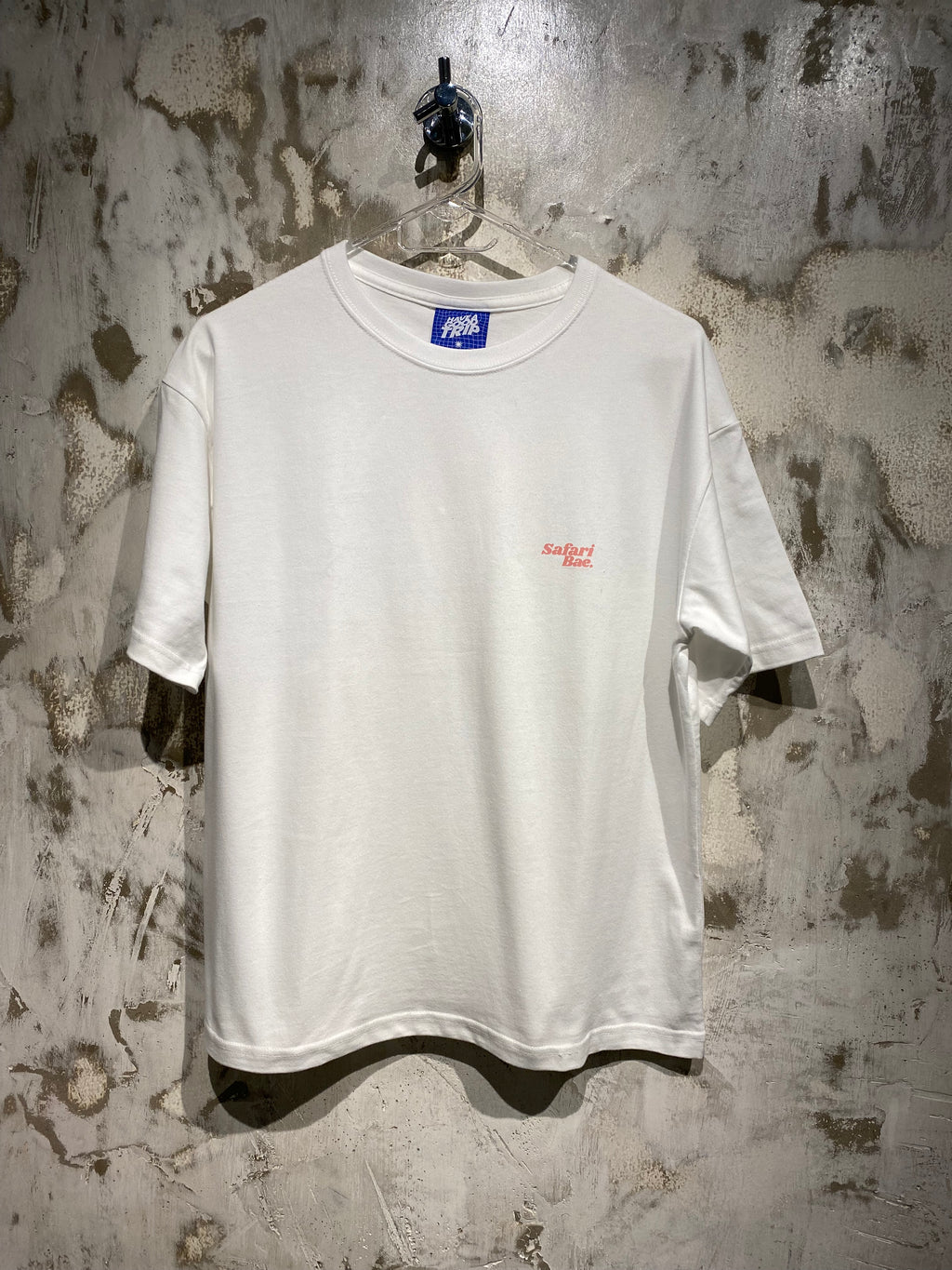 Safari Bae White T-Shirt with Peach Ink