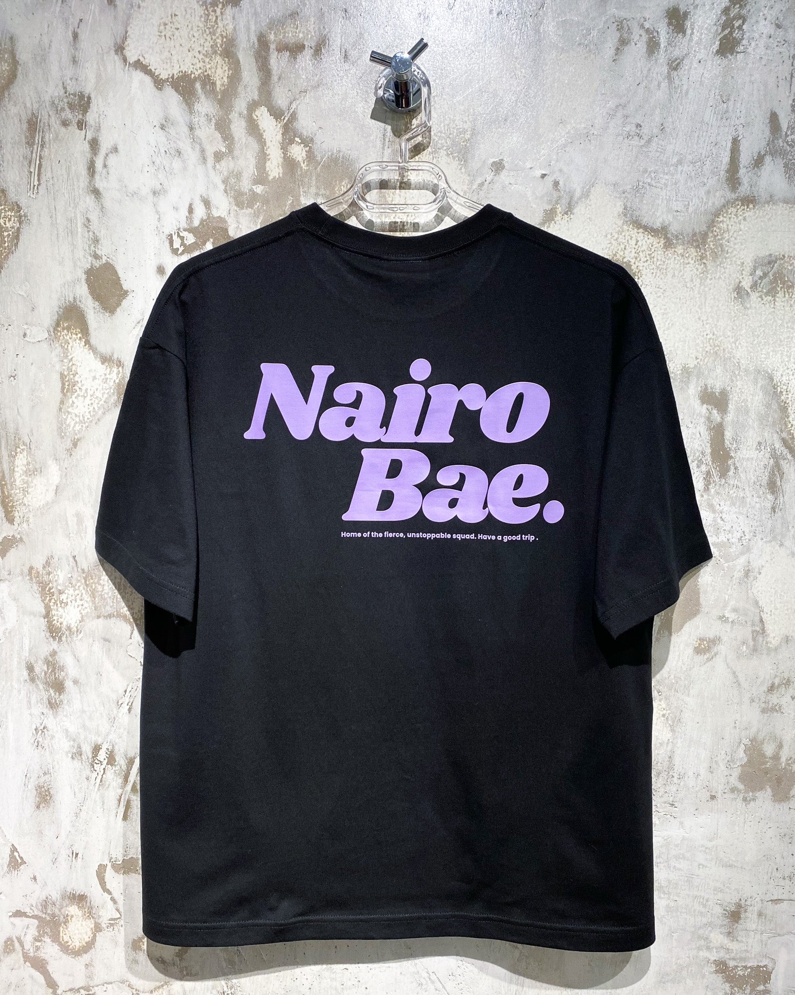 Nairobae Black T-Shirt with Purple ink