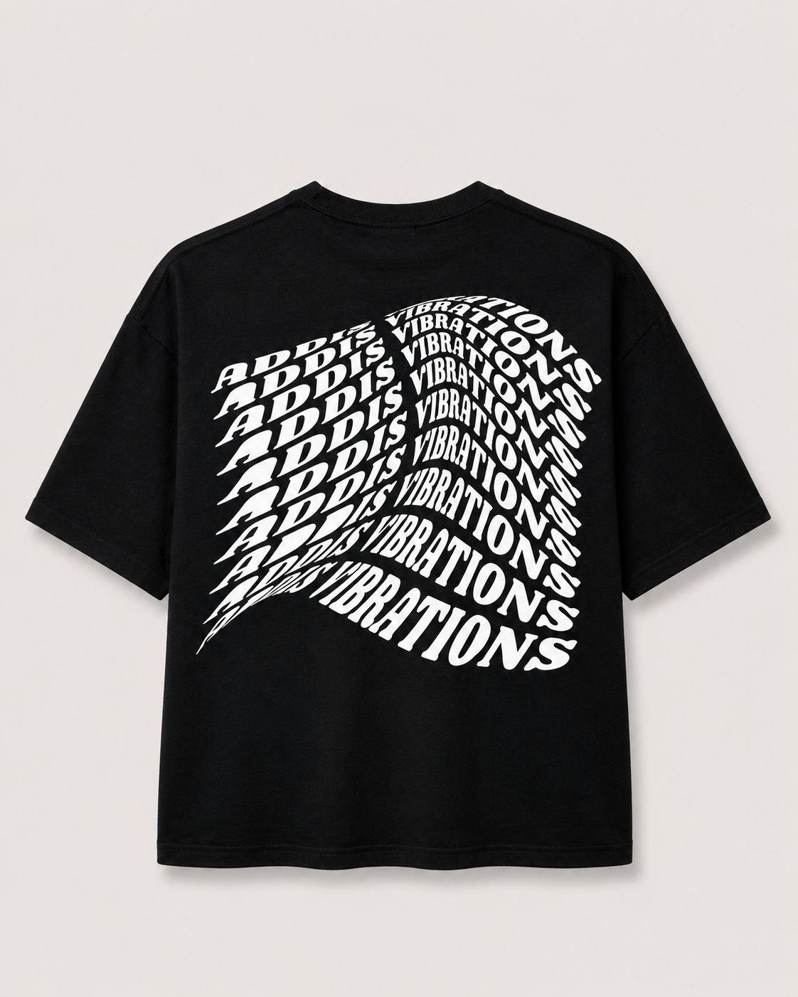 Addis Vibrations Black T-Shirt with White Ink