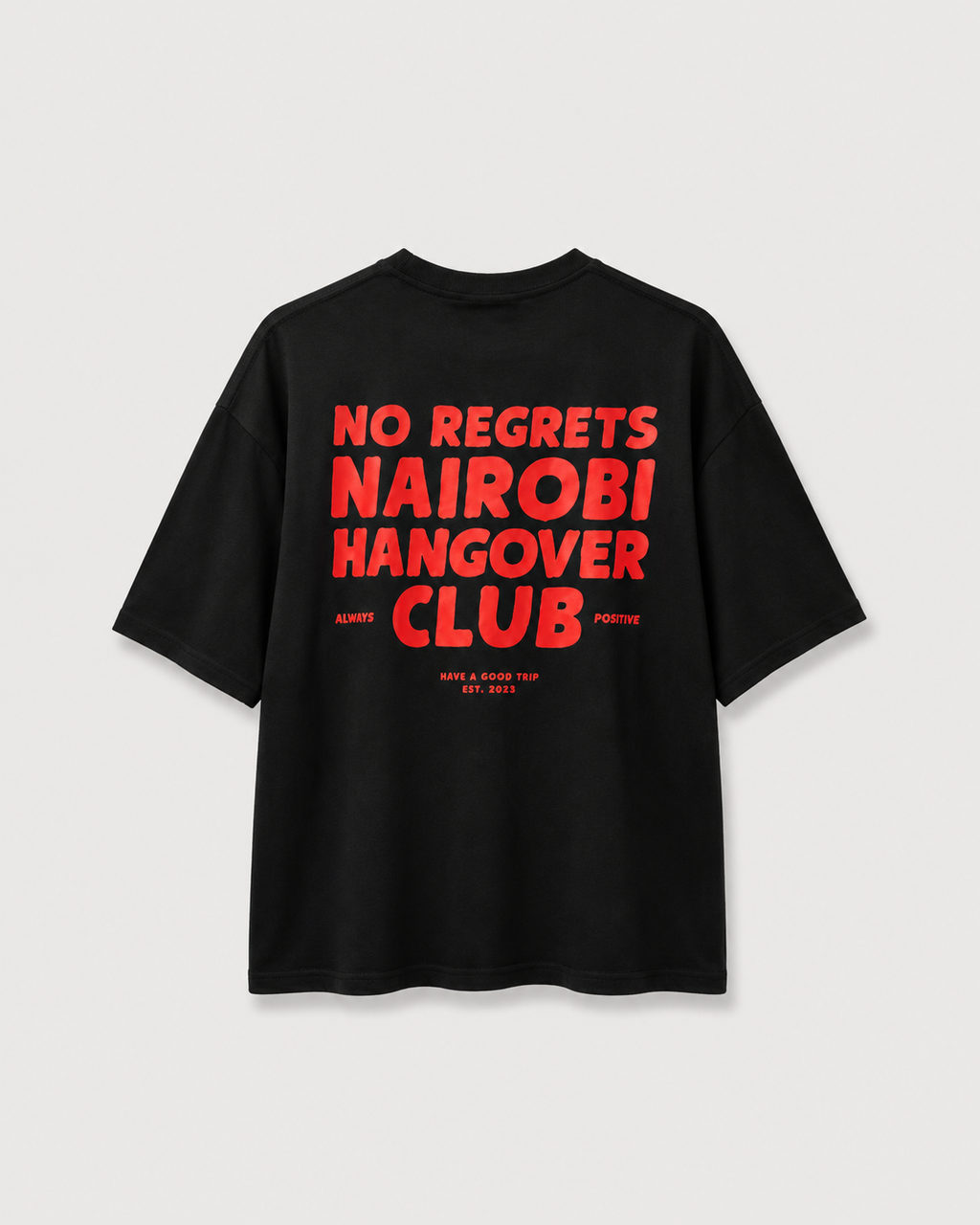 Hangover Club Black T-Shirt with Red Ink