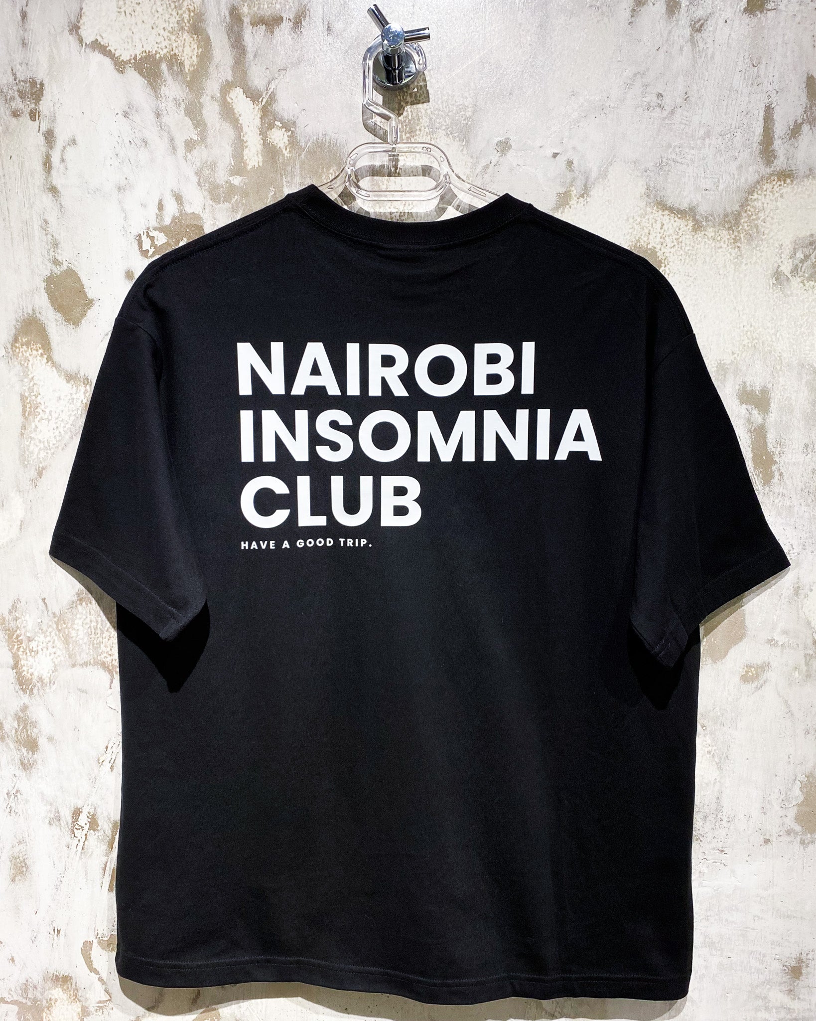 Nairobi Insomnia Club Black T-Shirt with White Ink