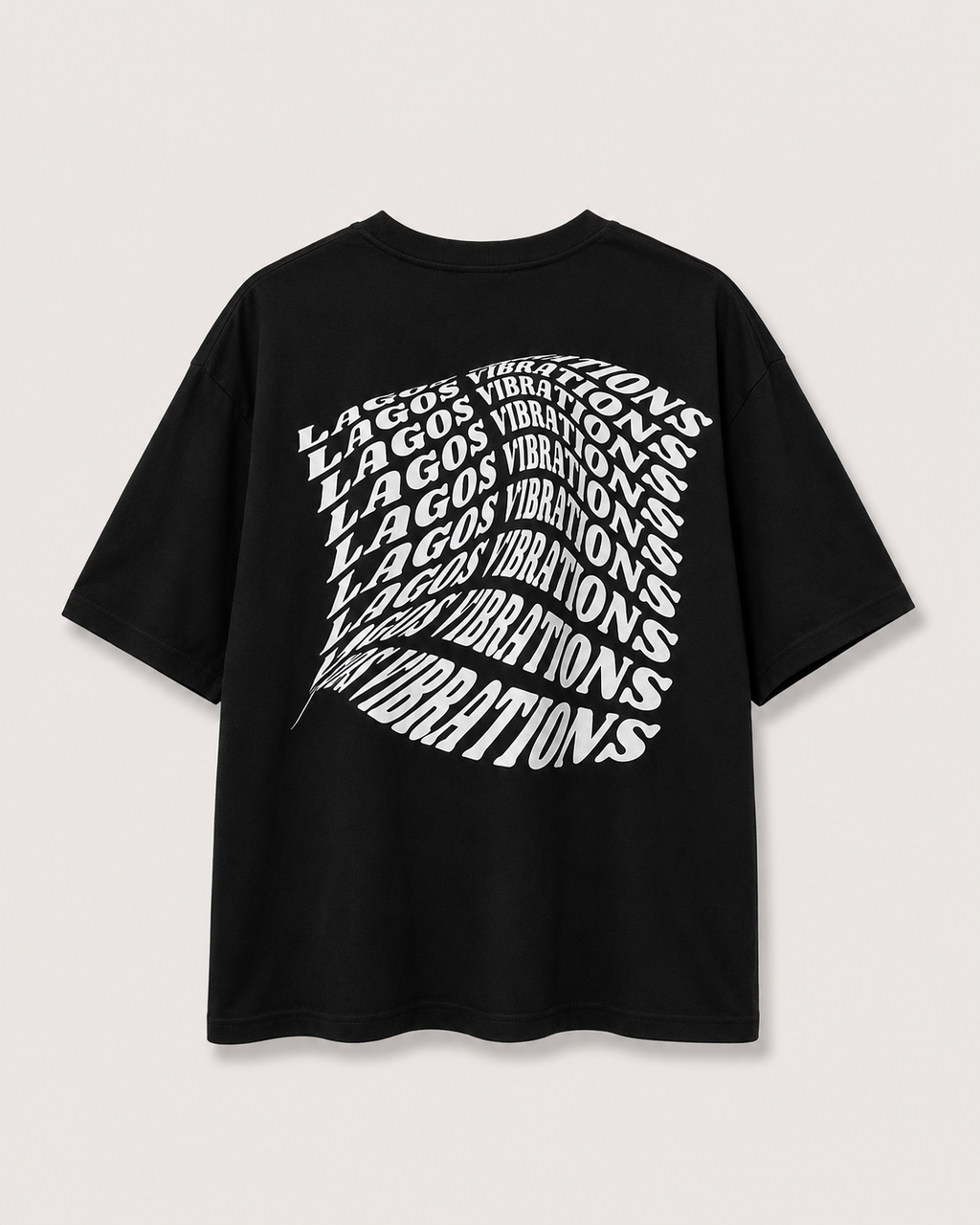 Lagos Vibrations Black T-Shirt with White Ink