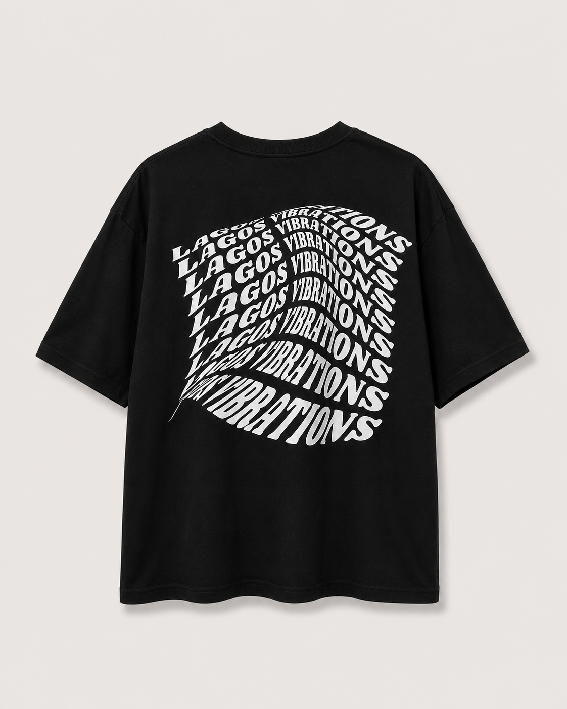 Lagos Vibrations Black T-Shirt with White Ink