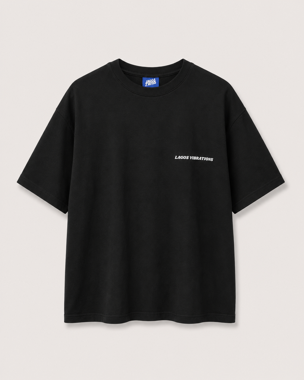 Lagos Vibrations Black T-Shirt with White Ink