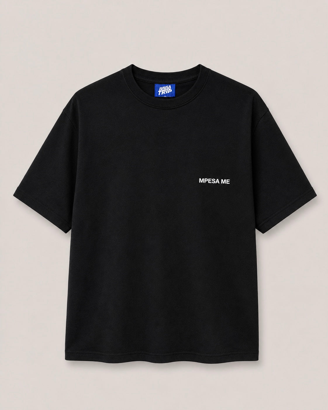 Mpesa Me Black T-Shirt with White Ink