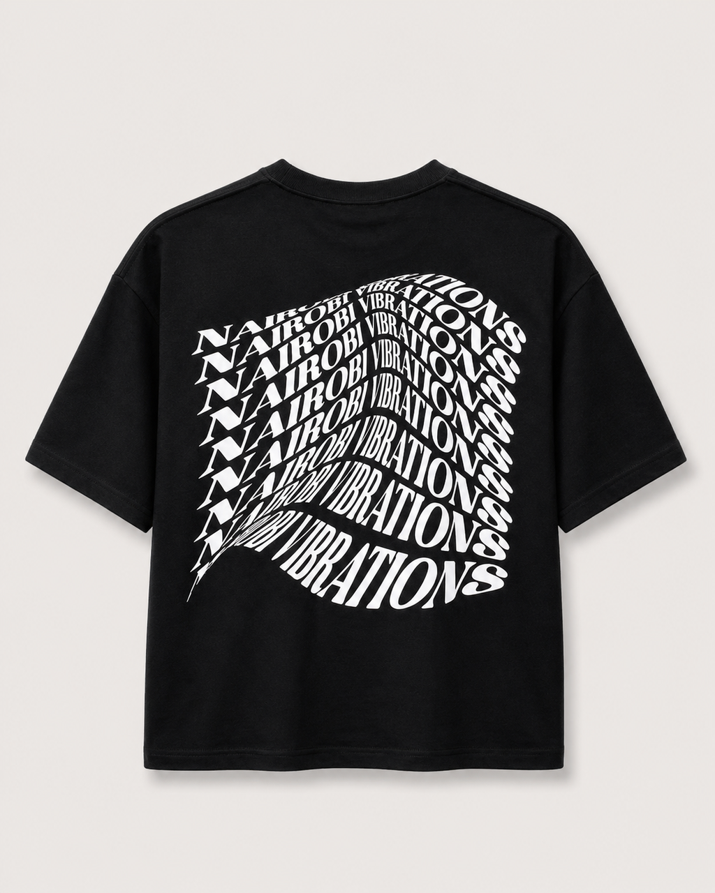 Nairobi Vibrations Black T-Shirt with White Ink