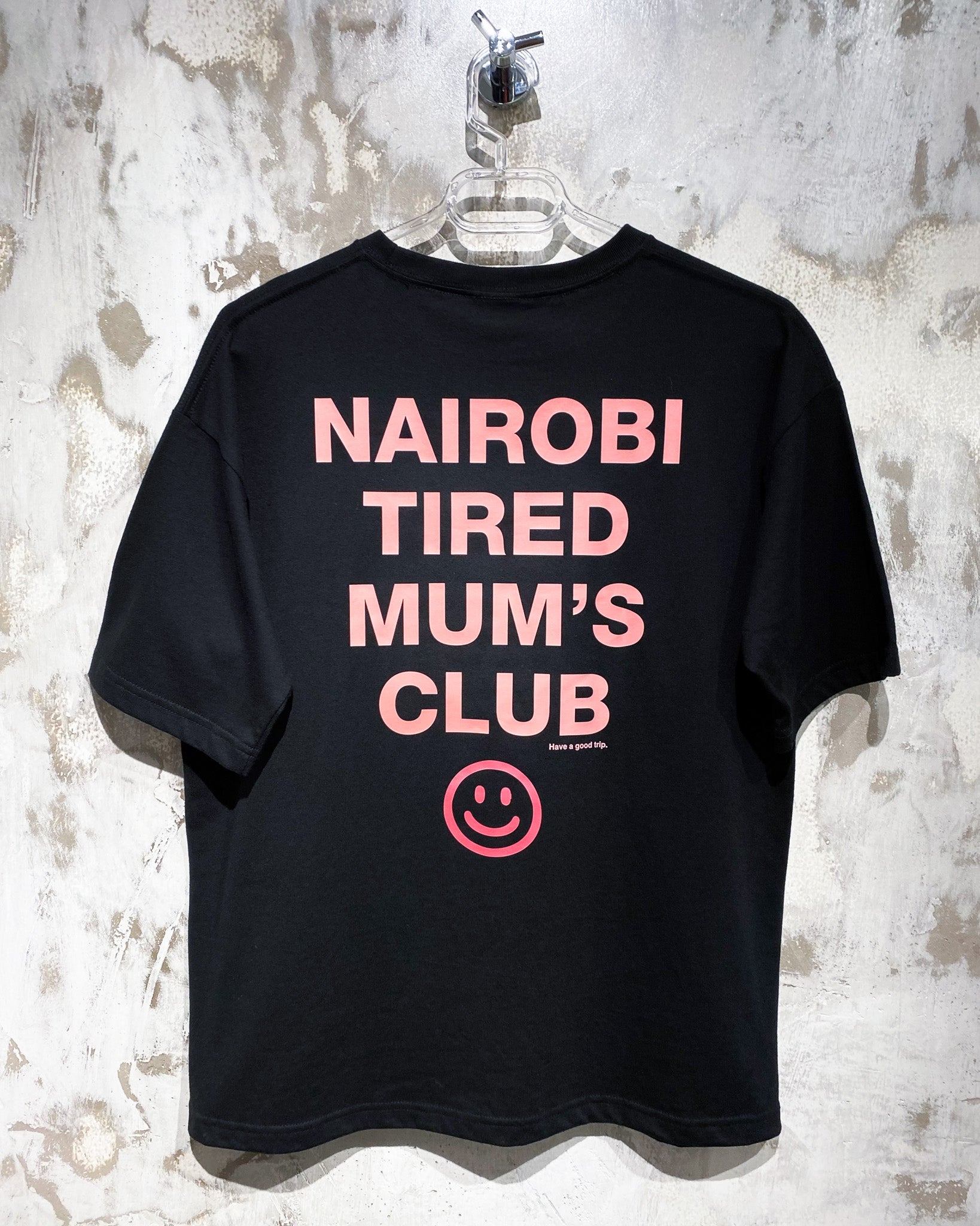 Tired Mum's Club Black T-Shirt with Pink Ink