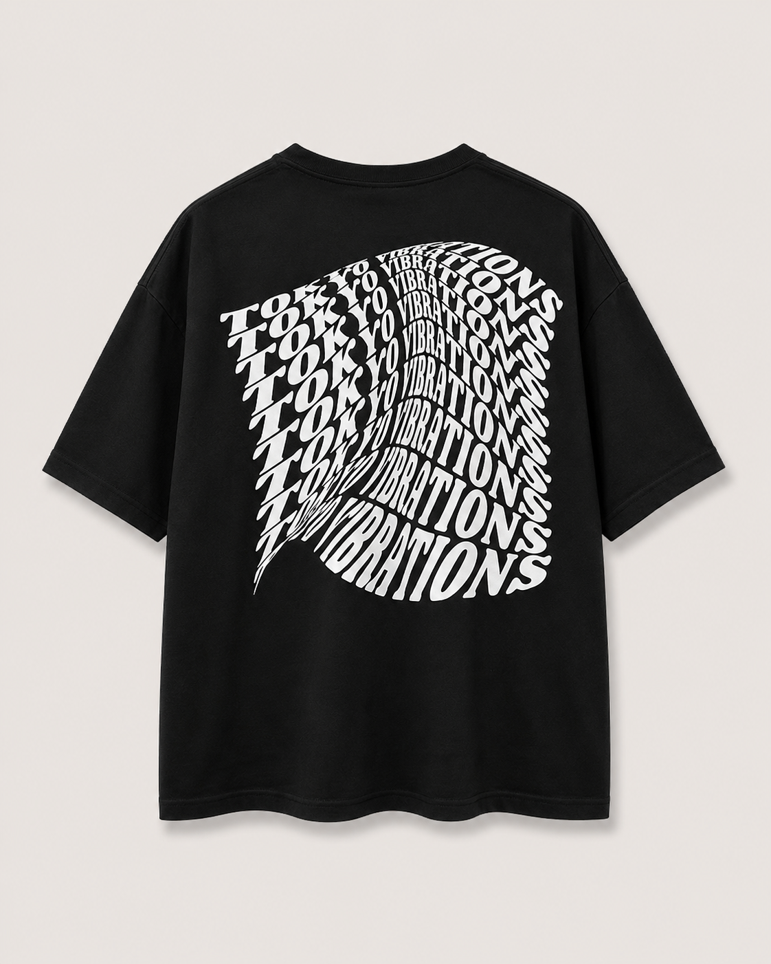 Tokyo Vibrations Black T-Shirt with White Ink