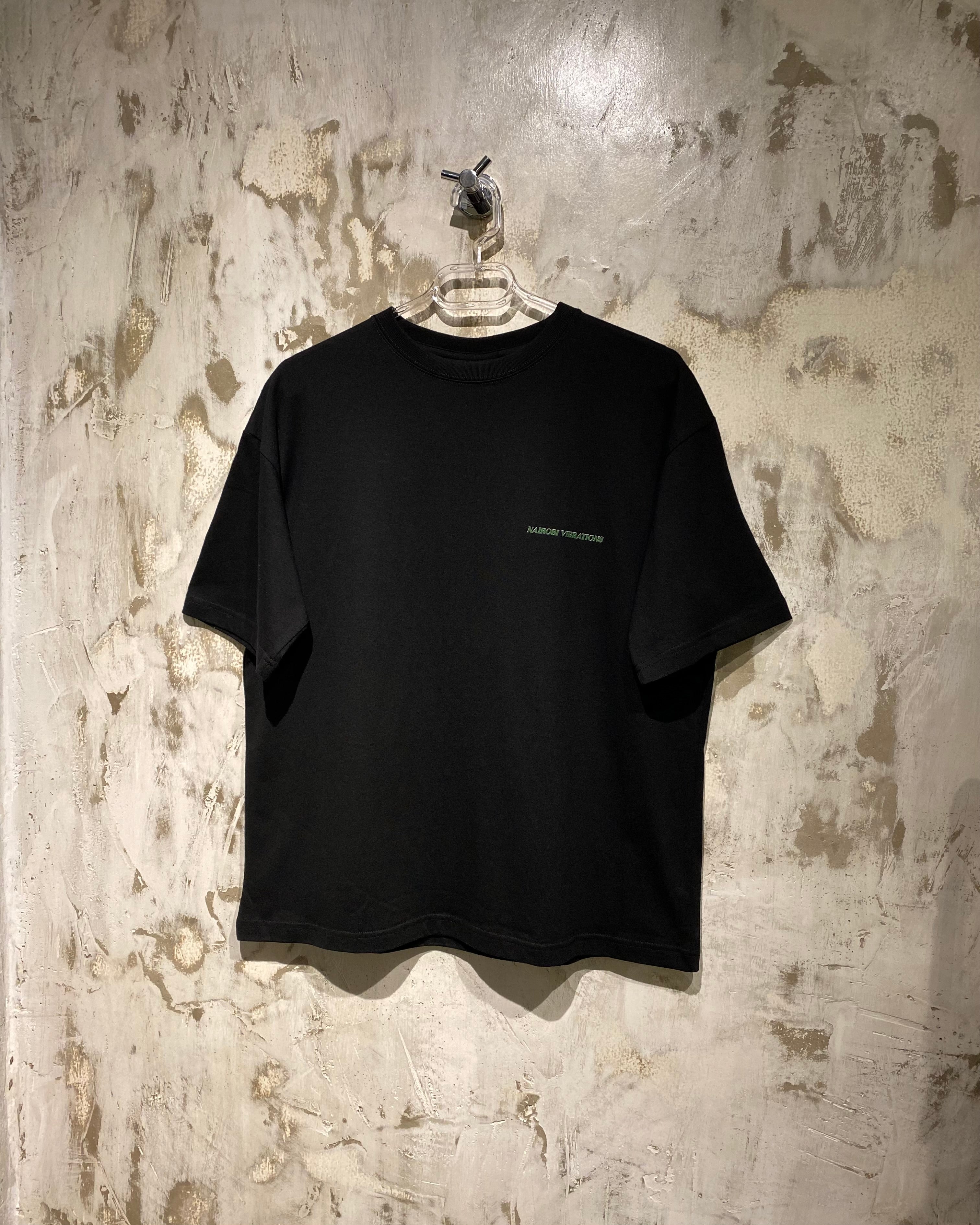 Nairobi Vibrations Black T-Shirt with Green Ink