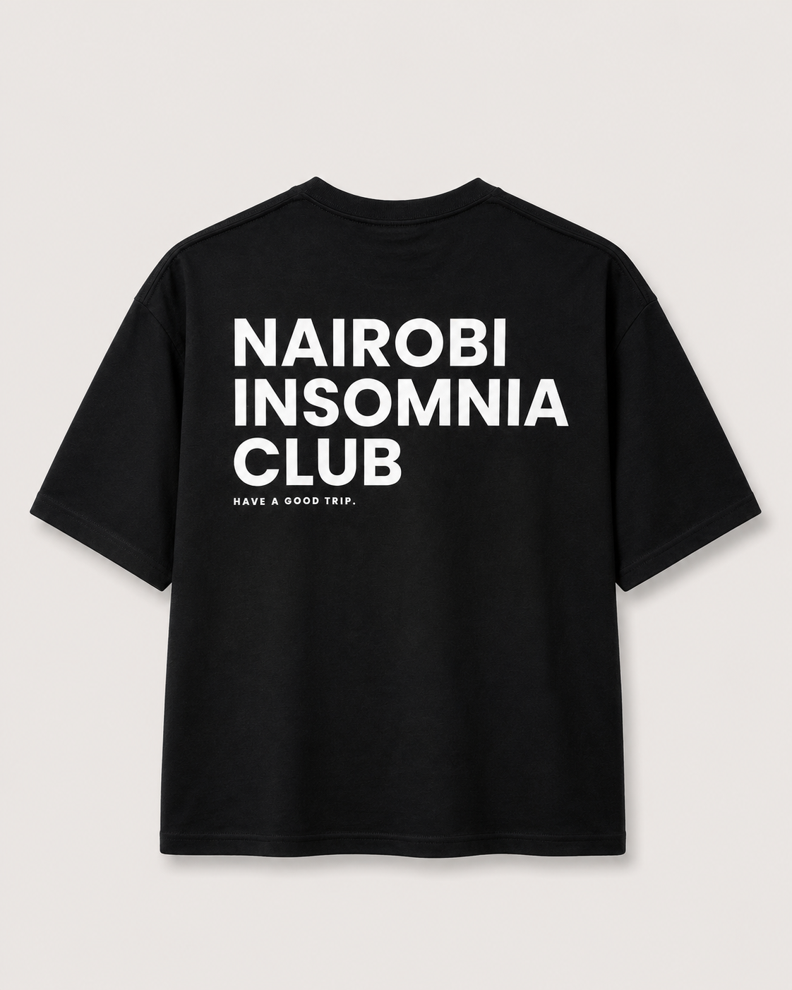 Nairobi Insomnia Club Black T-Shirt with White Ink
