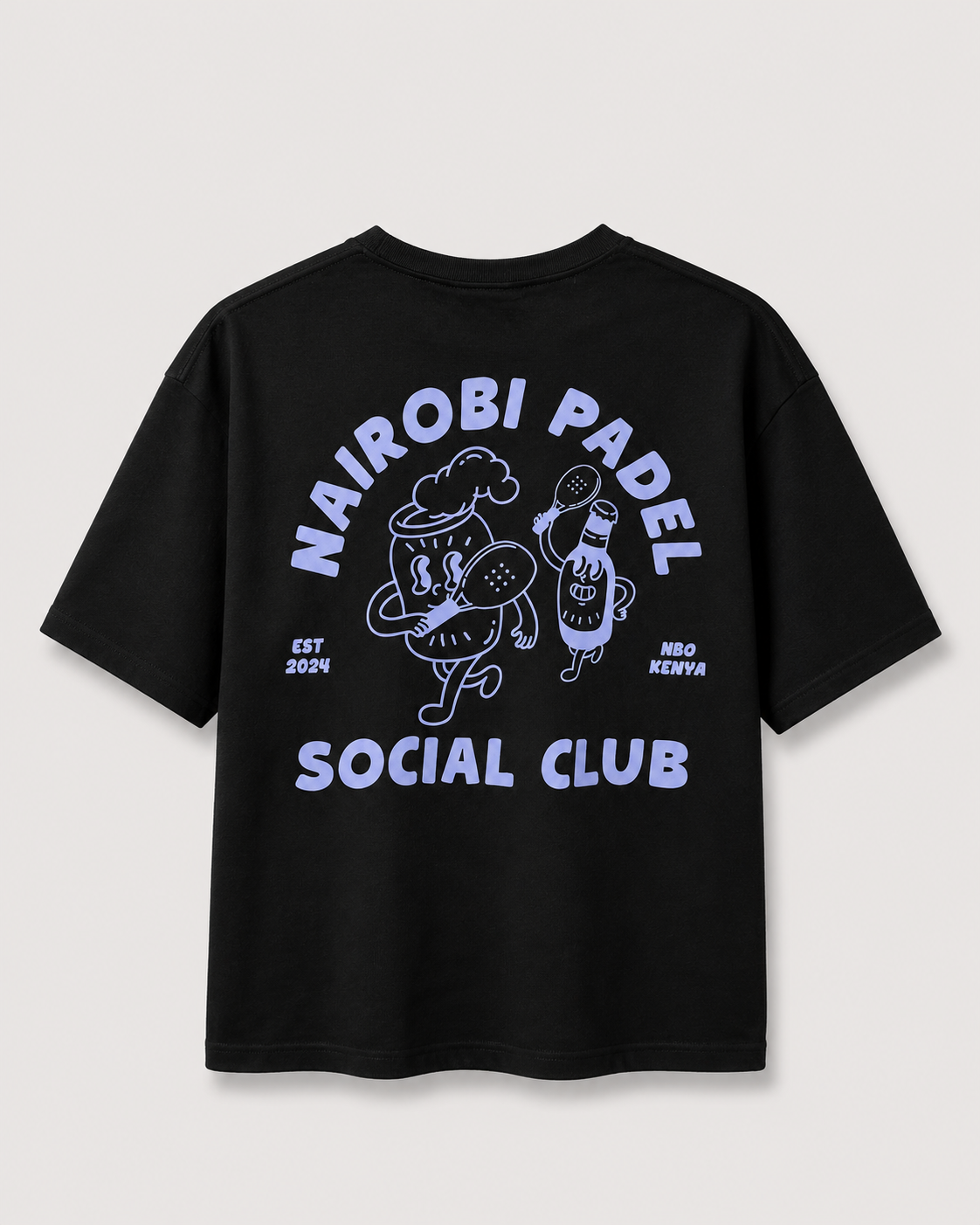 Nairobi Padel Social Club Black T-Shirt with Purple Ink